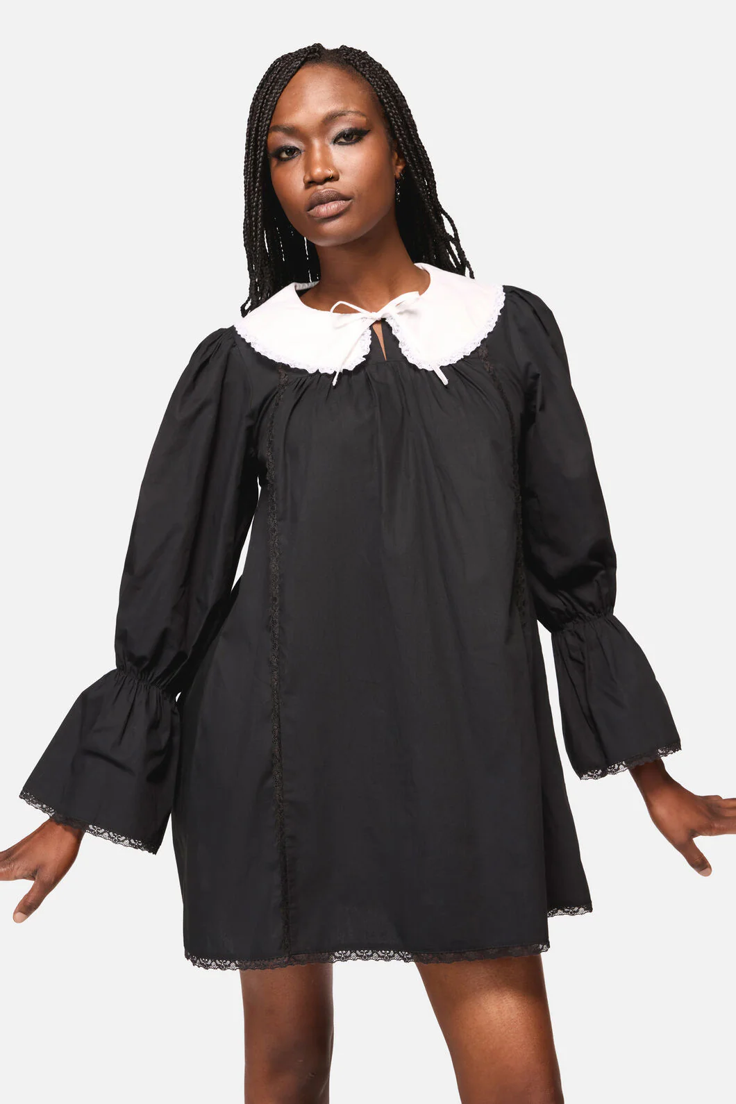 The Adorned Collar Lace LS Dress