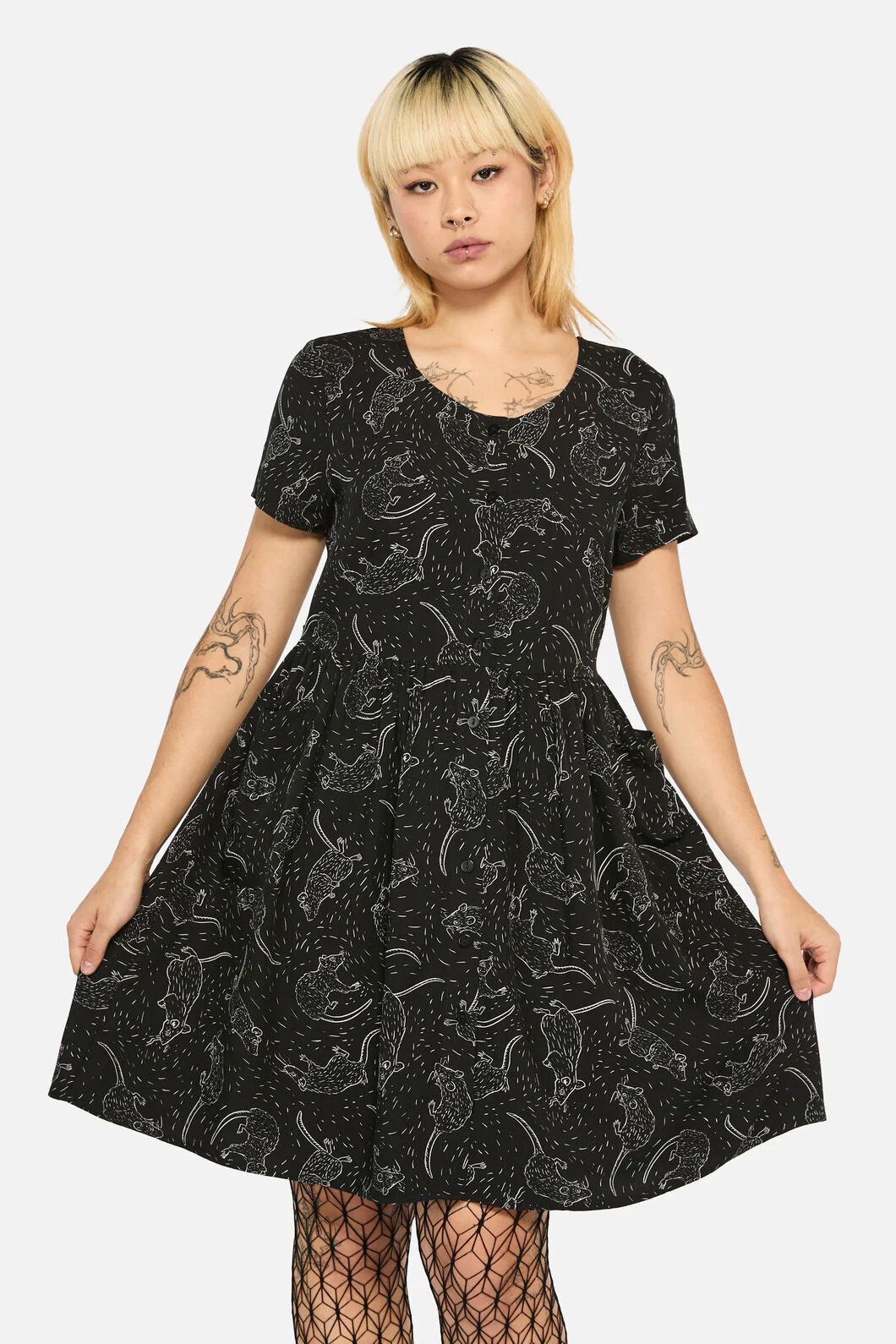 Ratbag Short Sleeved Grunge Dress