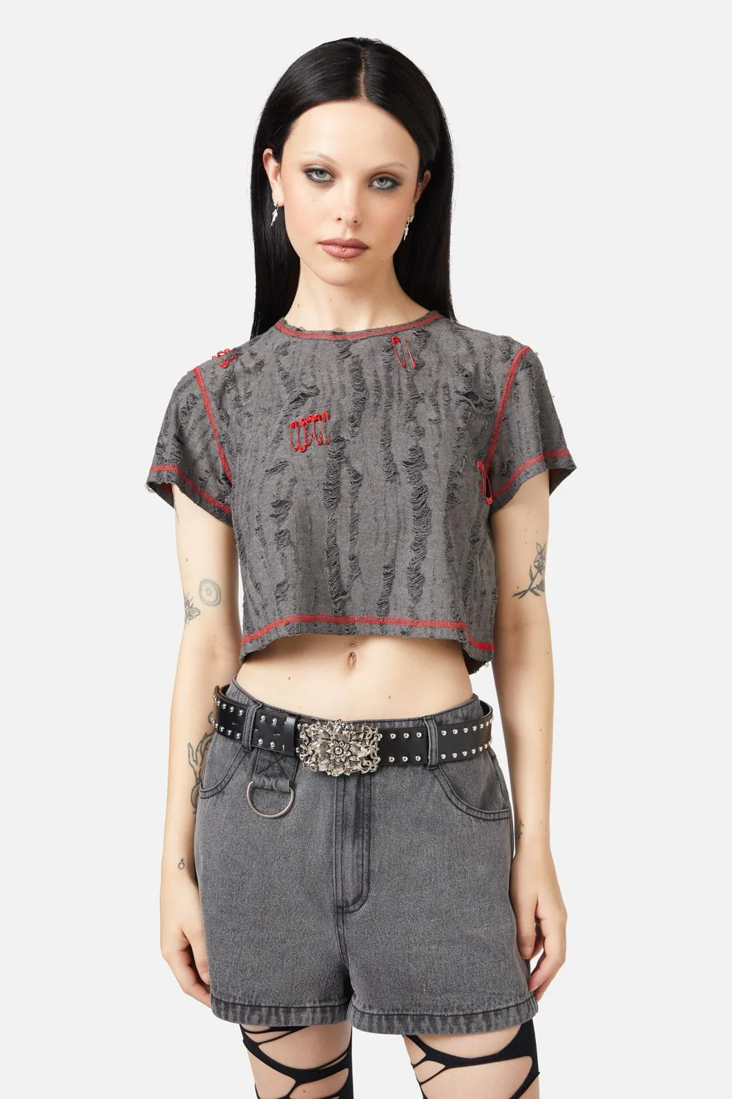 Flower Buckle Stud Belt