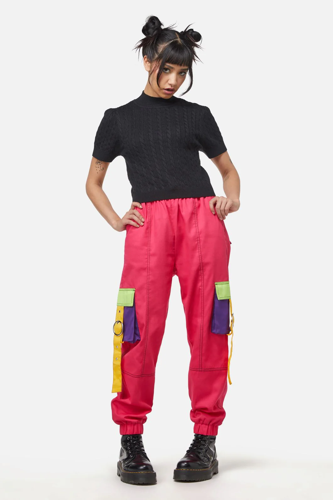 Cable Knit Mock Neck Top