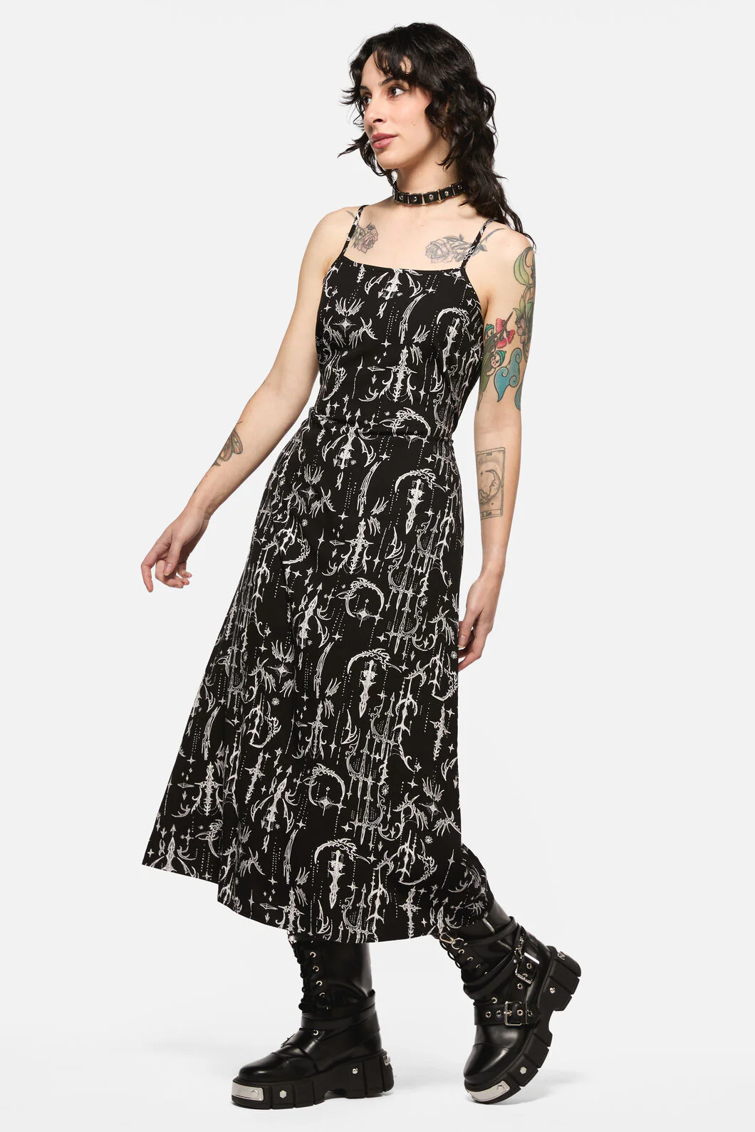 Cyber Sigil Slip Dress