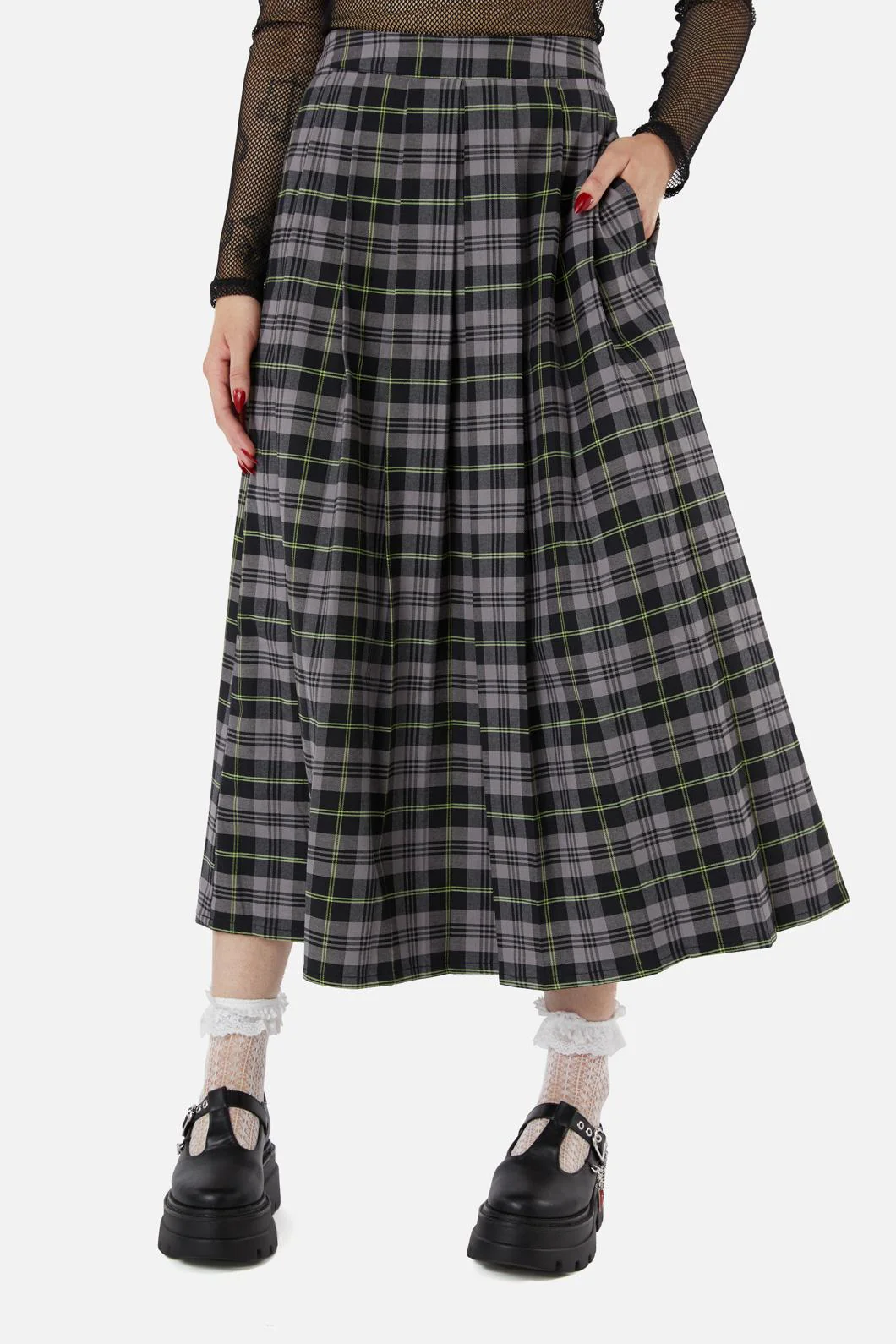 Encounter Tartan Midi Skirt