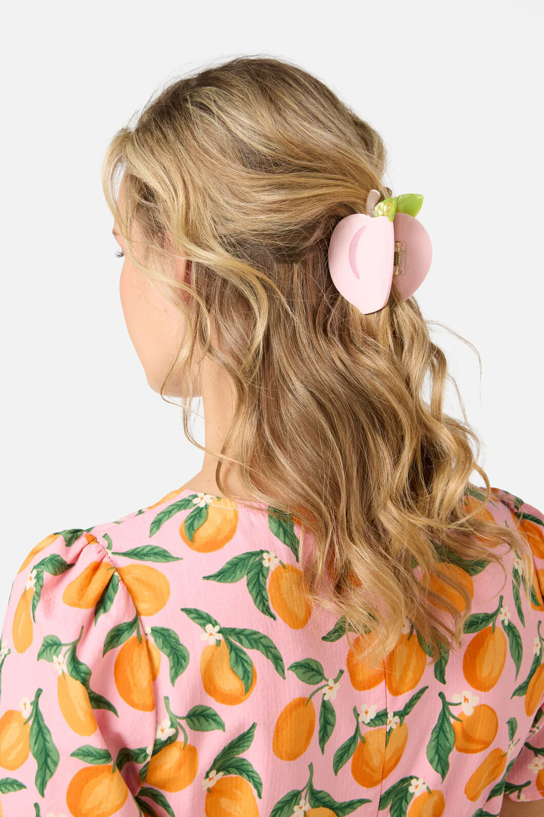 Peach Fruit Claw Clip