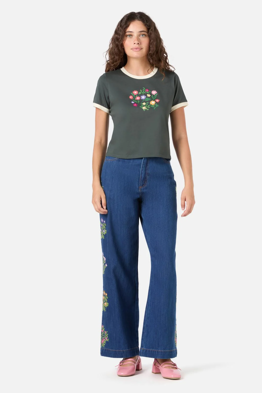 Lattice Flower Baby Tee