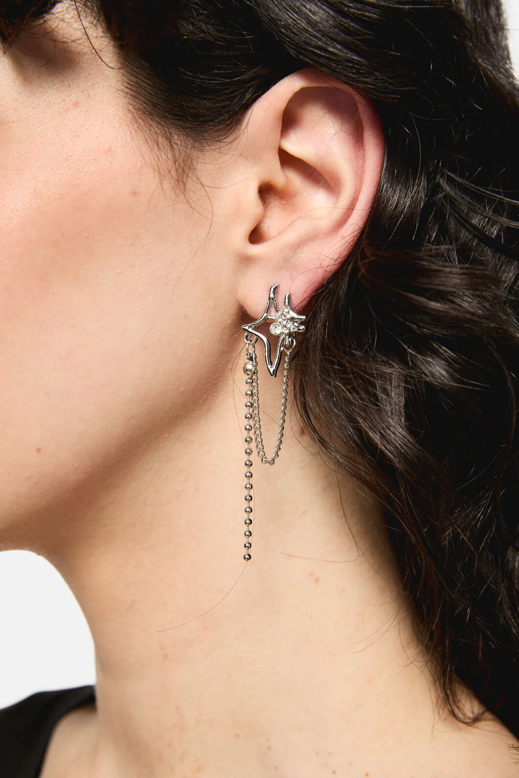 Hollow Star Drop Chain Earring