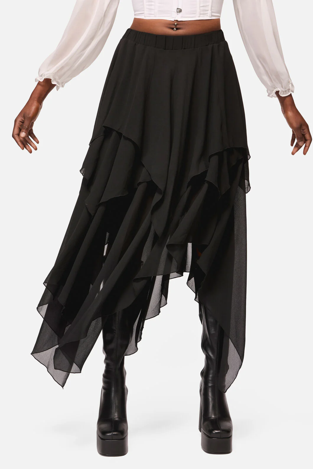 Crypt Layered Hanky Mesh Skirt