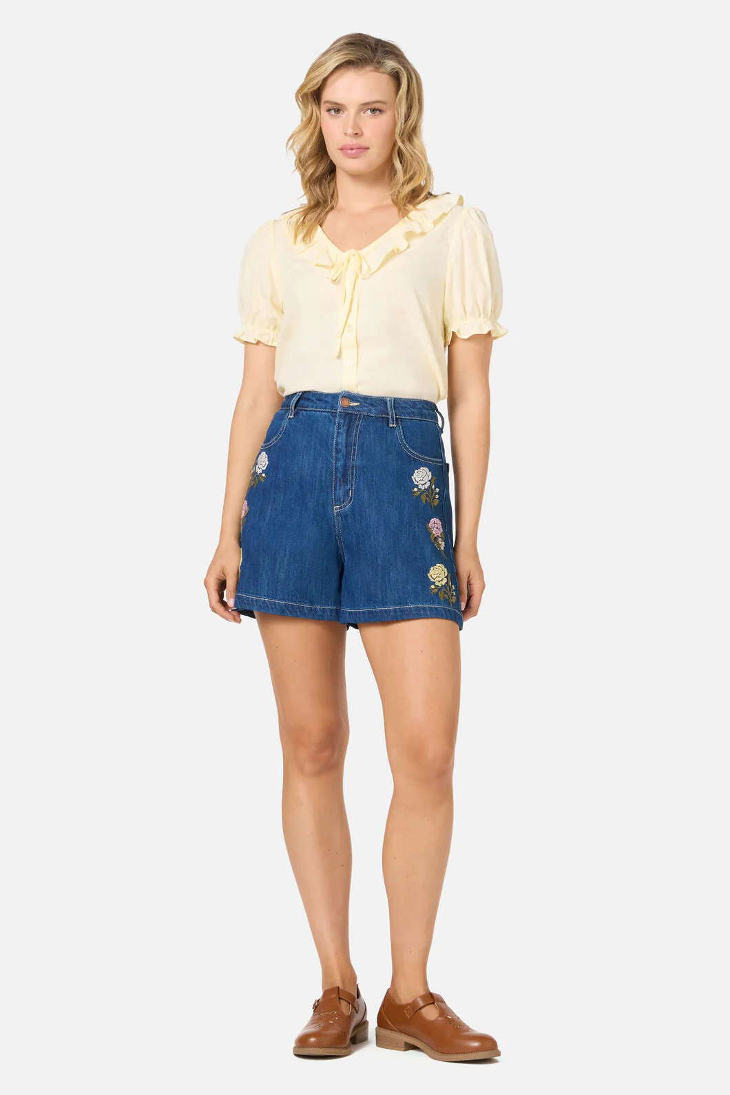 Astrid Rose Embroidered Short
