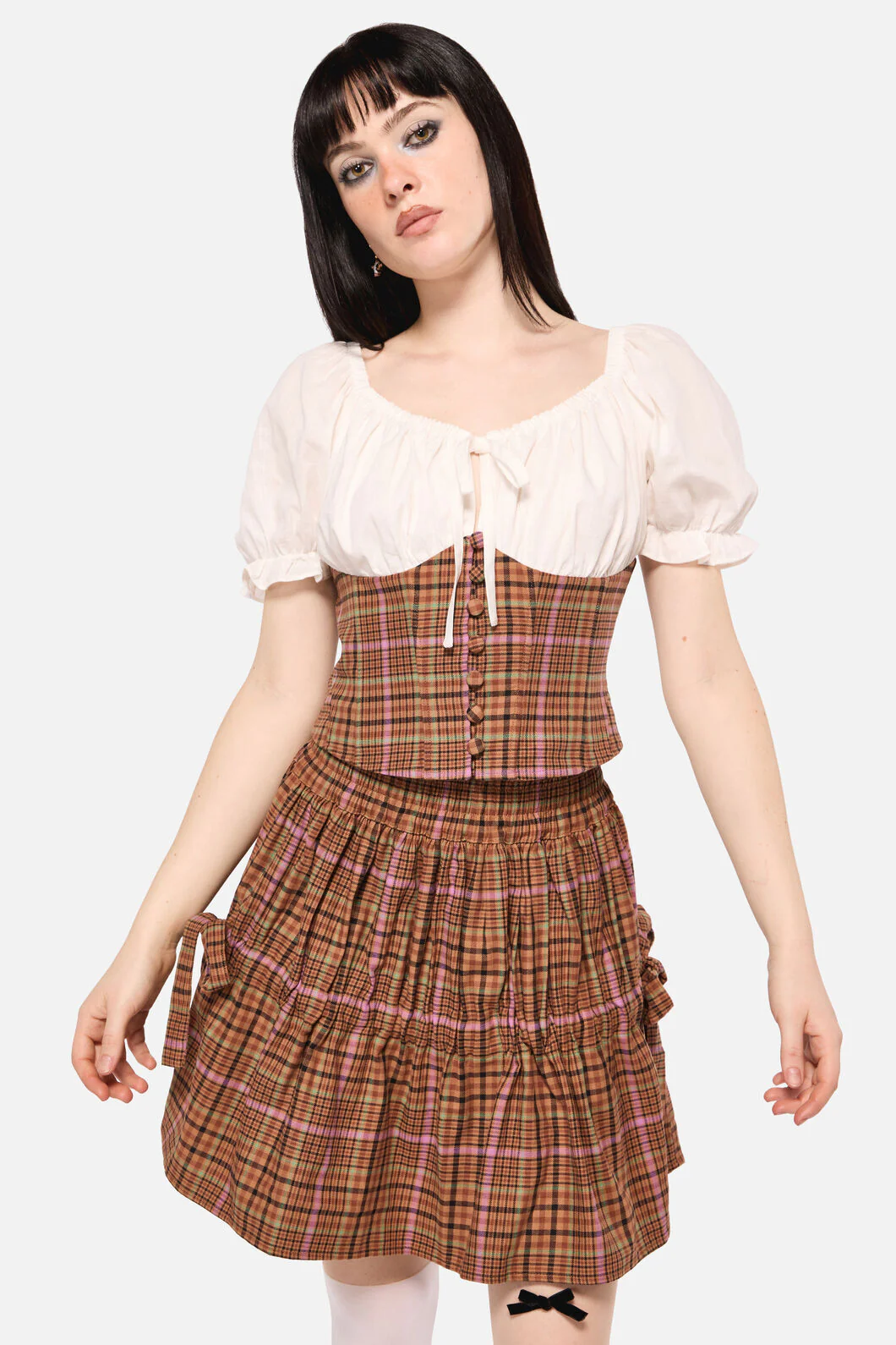 Rustic Check Corset Top