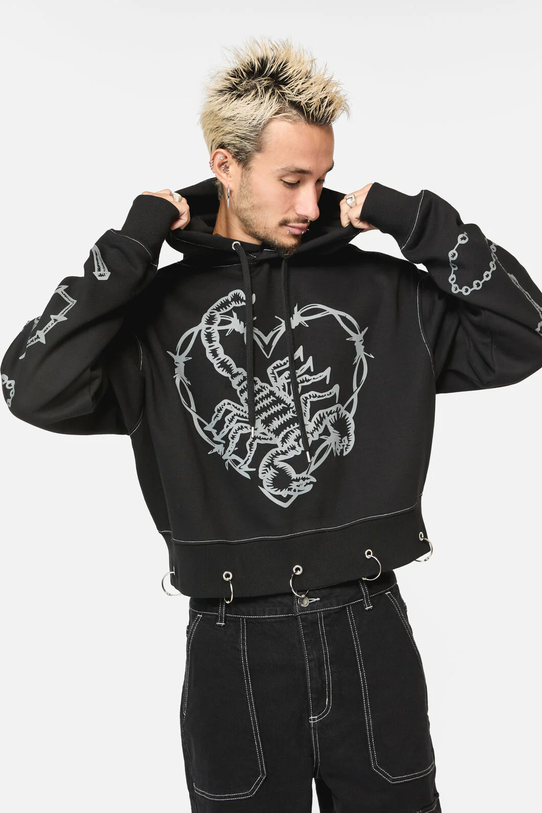 Scorpion Gothic Crop Hoodie