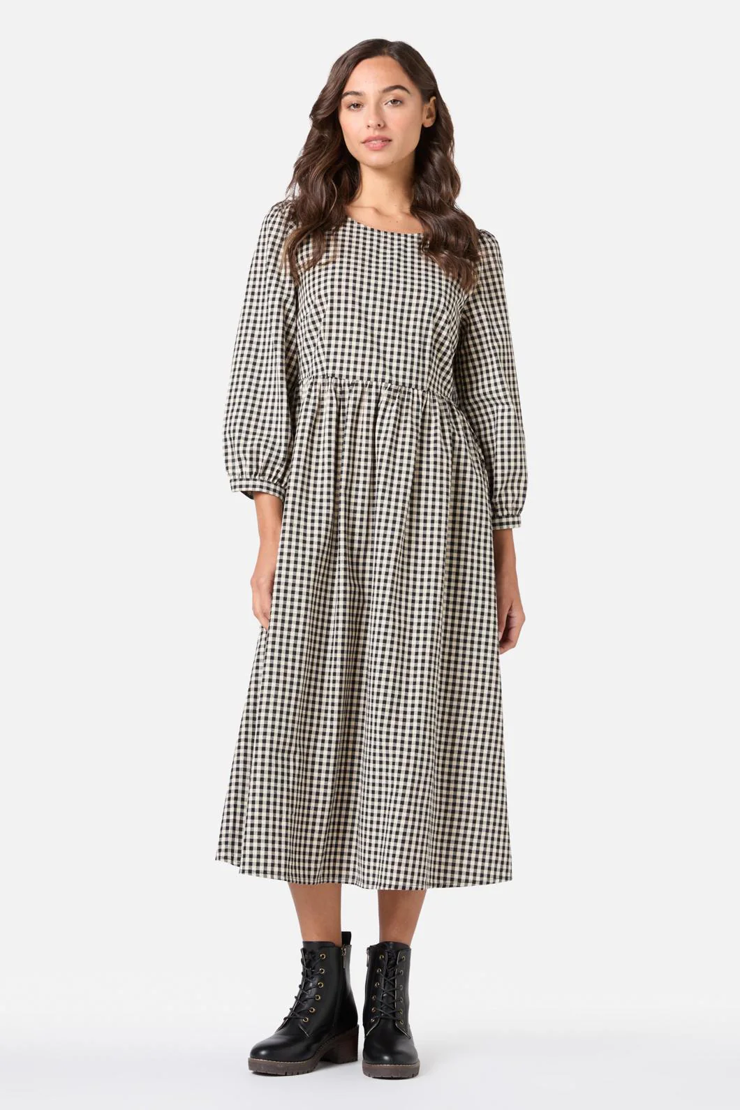 Renae Check Midi Dress