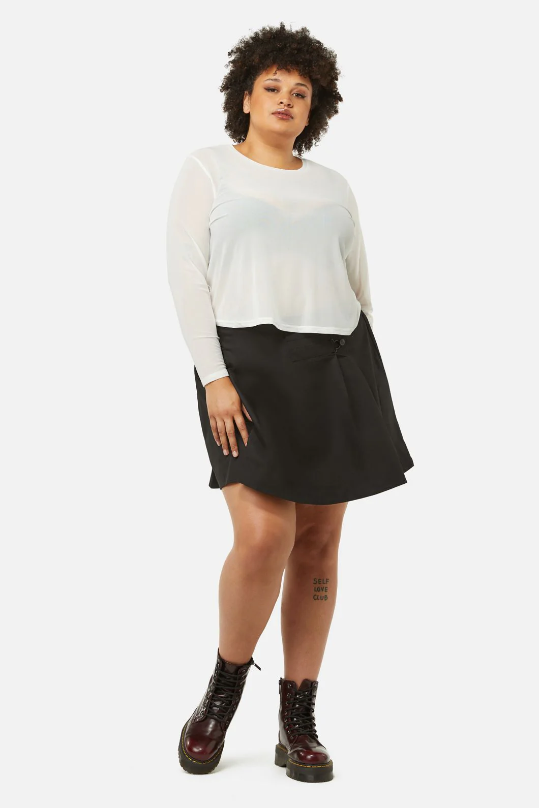 Curve Basic Mesh Long Sleeve Top