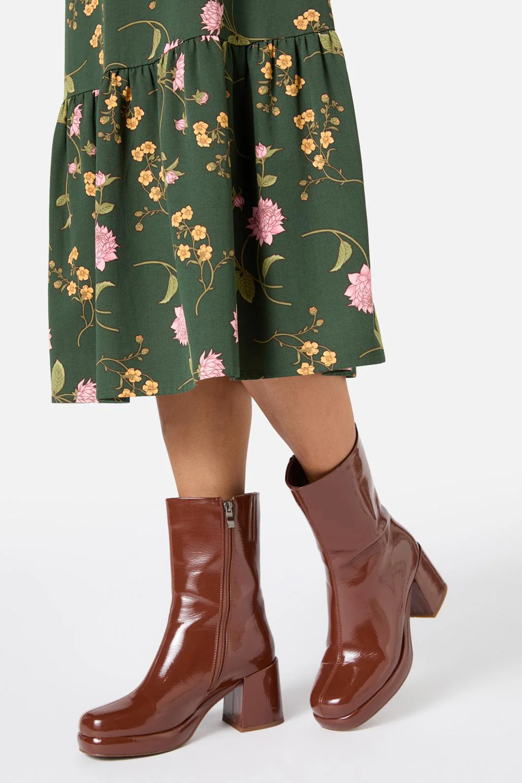 Chocolate Patent Short Boot