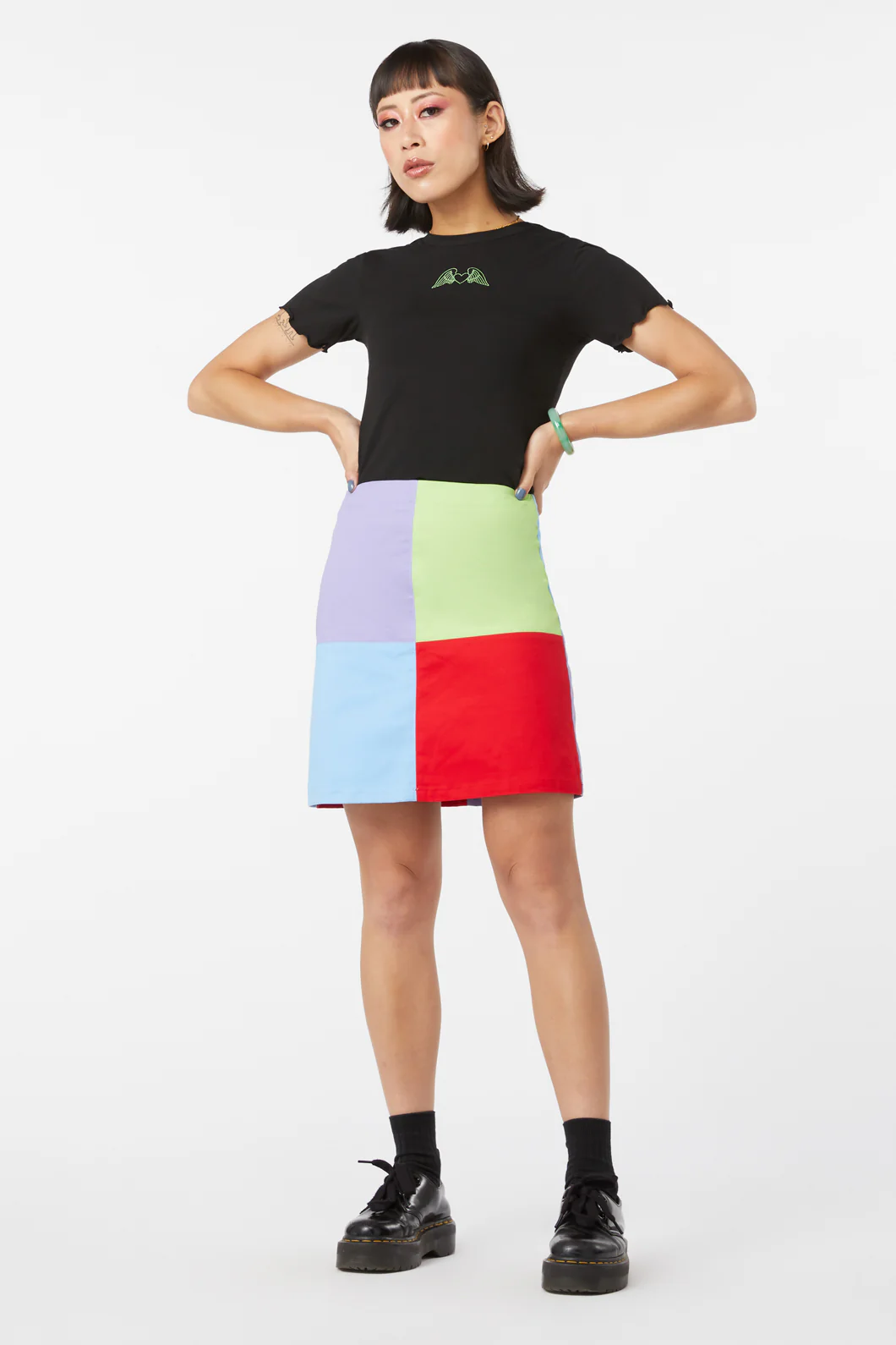 80S Colour Block Skirt