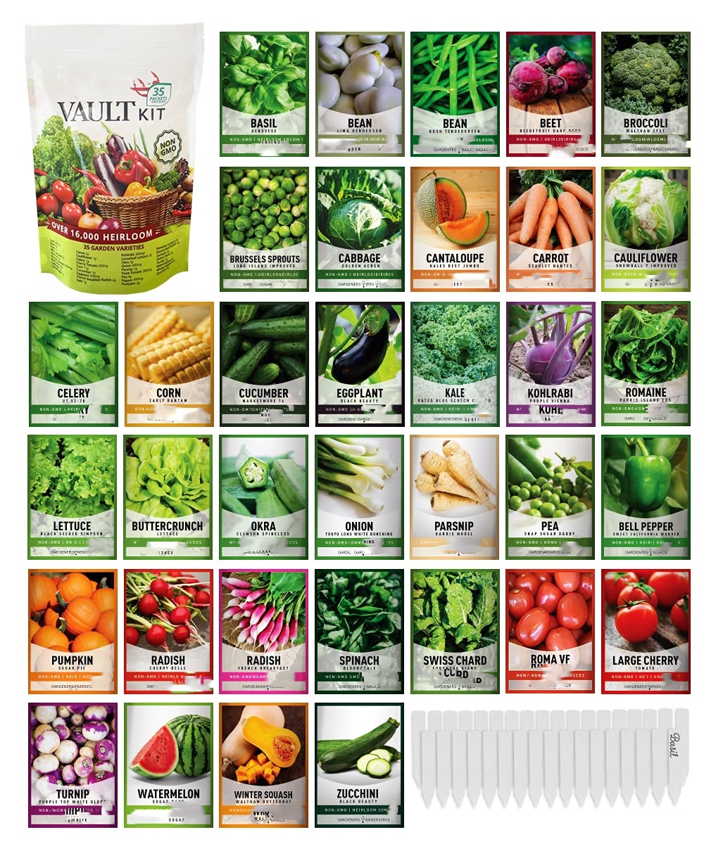 Hot Selling 35 Varieties Survival Vegetable  Garden Kit Heirloom Great for Gift Gardener or Mom