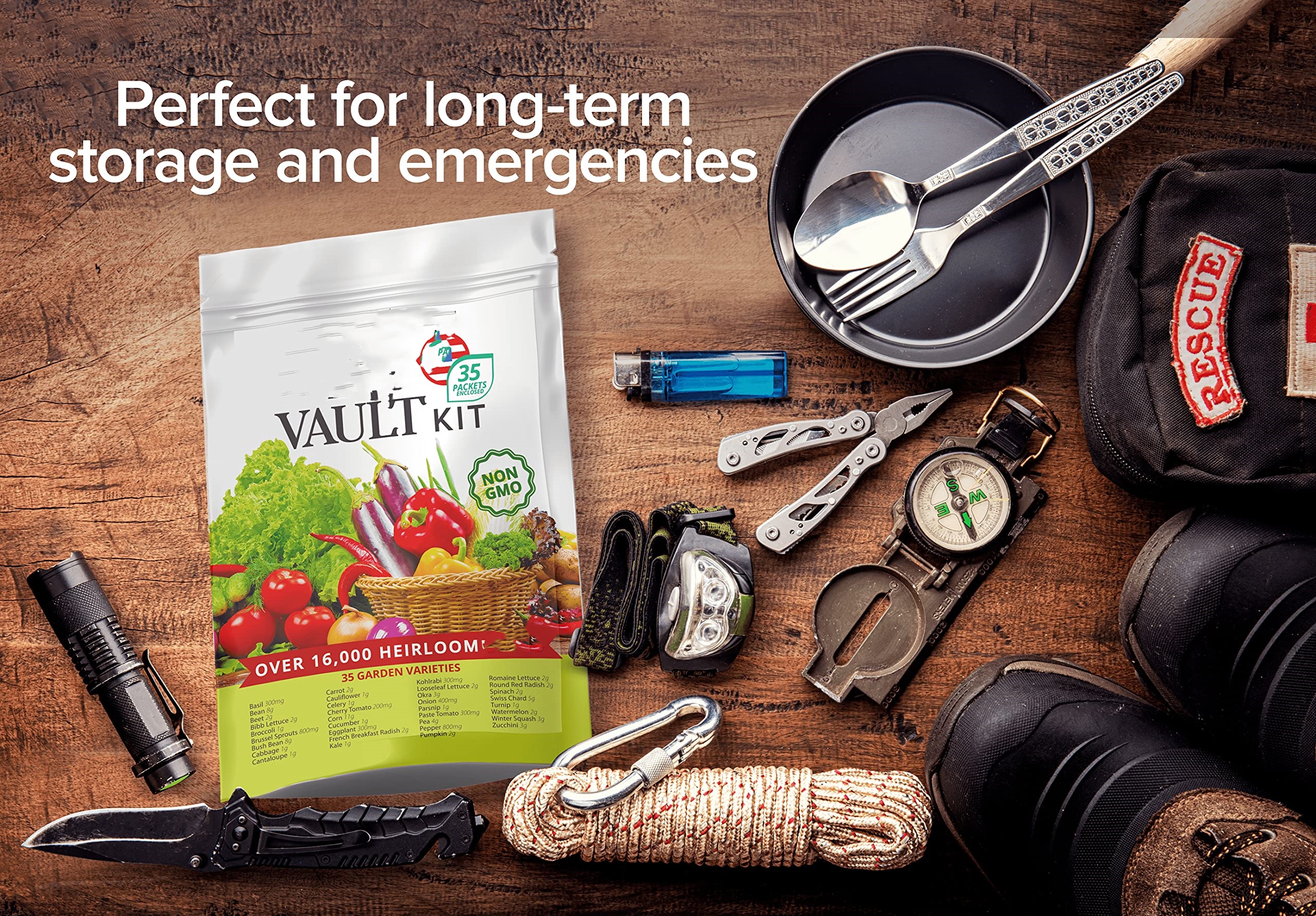 Hot Selling 35 Varieties Survival Vegetable  Garden Kit Heirloom Great for Gift Gardener or Mom