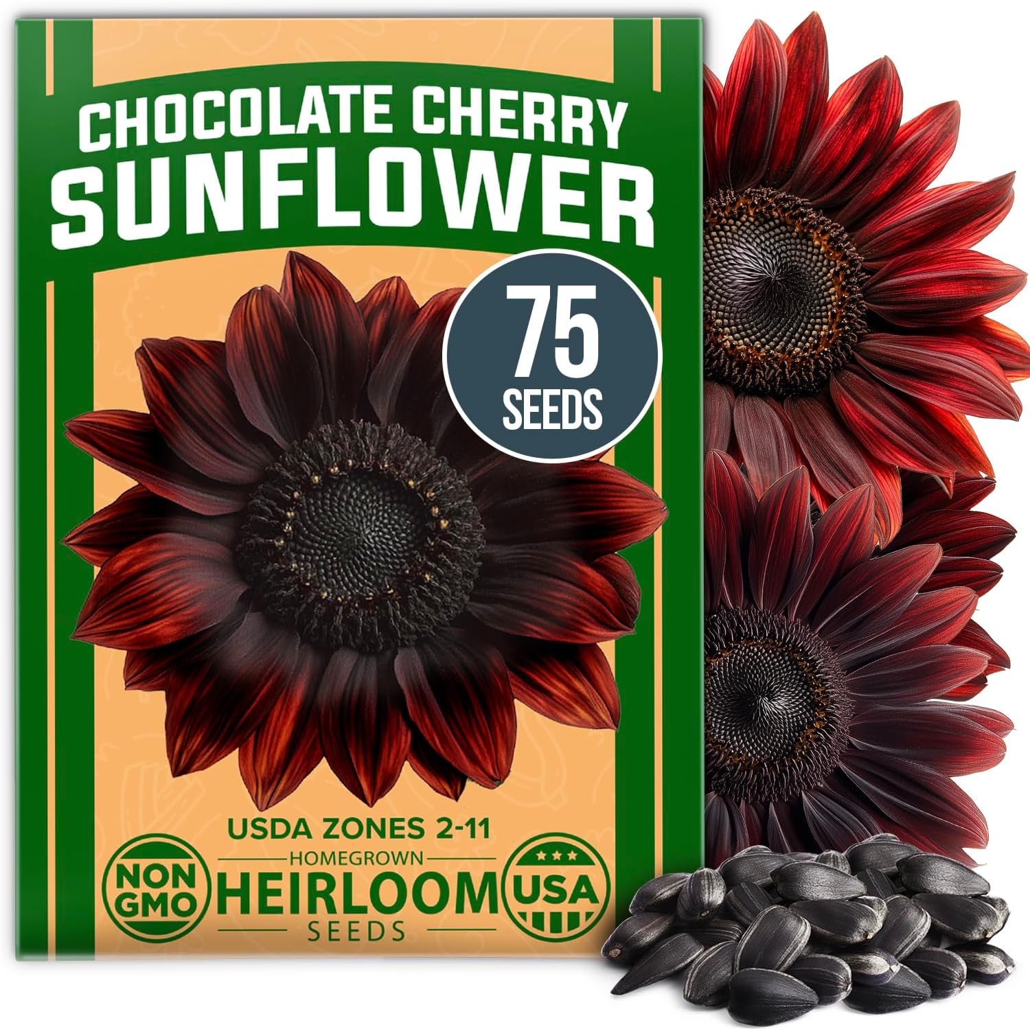 HOME GROWN Sunflower Seeds to Plant | 520+ Giant Mammoth Sunflower Seeds for Planting Bulk Packet | Heirloom, High Germination, Easy to Grow Jumbo Sun Flower for Home Garden(Helianthus annuus)