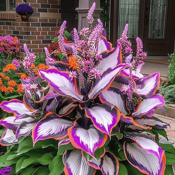 🌈🔥 Limited Edition Rainbow Flame Hostas -Rare Multicolor Foliage🌸