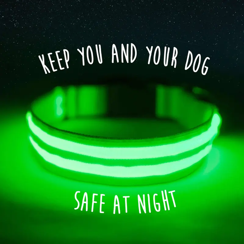 Mighty Paw LED Dog Collar - Two Light Strips,Rechargeable & Weather-Resistant