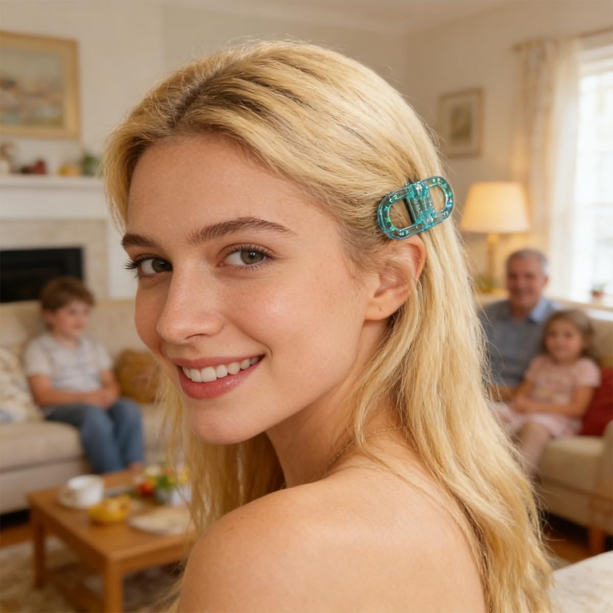 4 Pack Magnetic Hair Clips, Strong Hold No-Slip Magnetic Hair Styling Clips, Seamless 2-in-1 Design for Easy Everyday Hairstyles, Gentle on All Hair Types Strong Hold