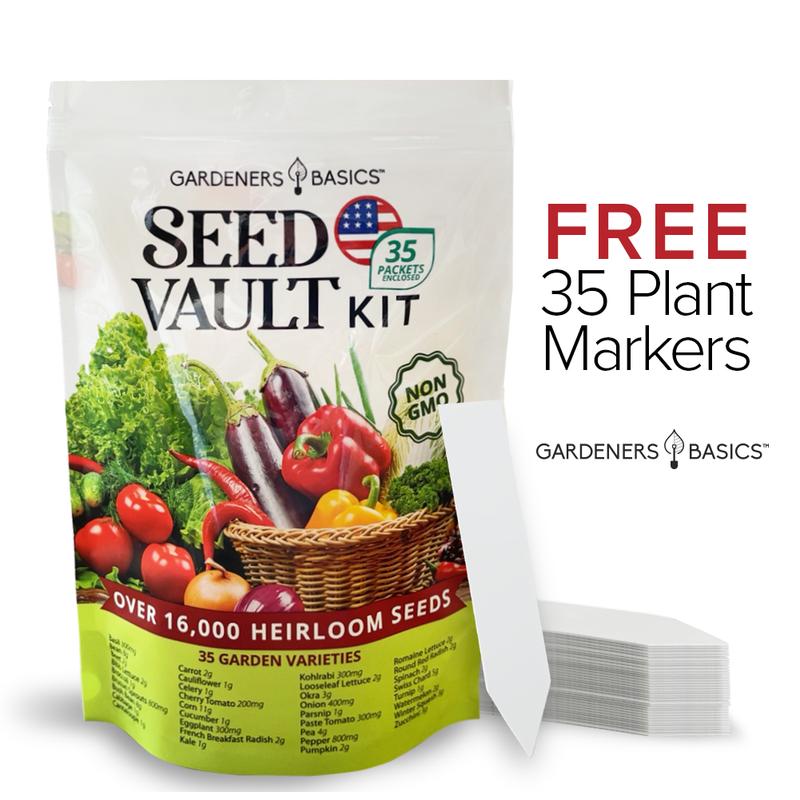 Vegetable Seed Vault Kit - 35 Variety Pack for Home Growing & Planting Survival Seeds Heirloom Vegetable Mix Great Gardening Gift for Any Home Garden