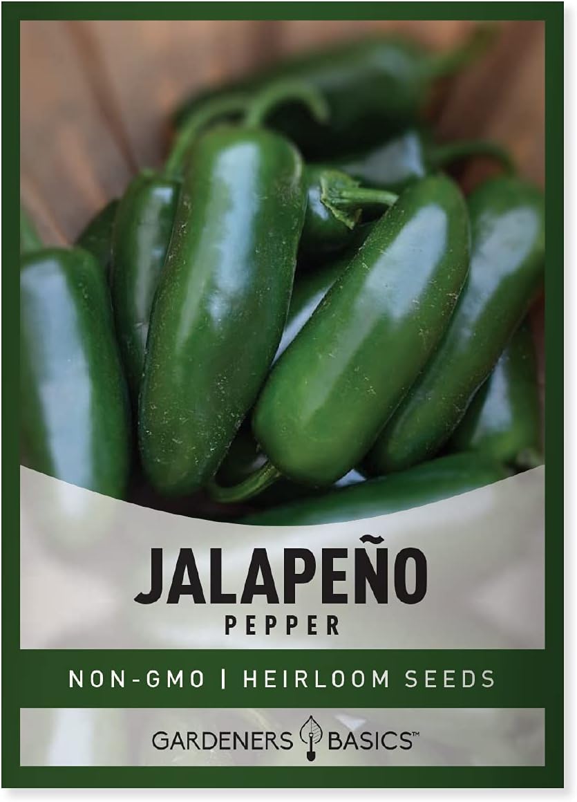 Gardeners Basics, Jalapeno Pepper Seeds for Planting Heirloom Non-GMO Jalapeno Peppers Plant Seeds for Home Garden Vegetables Makes a Great Gift for Gardeners