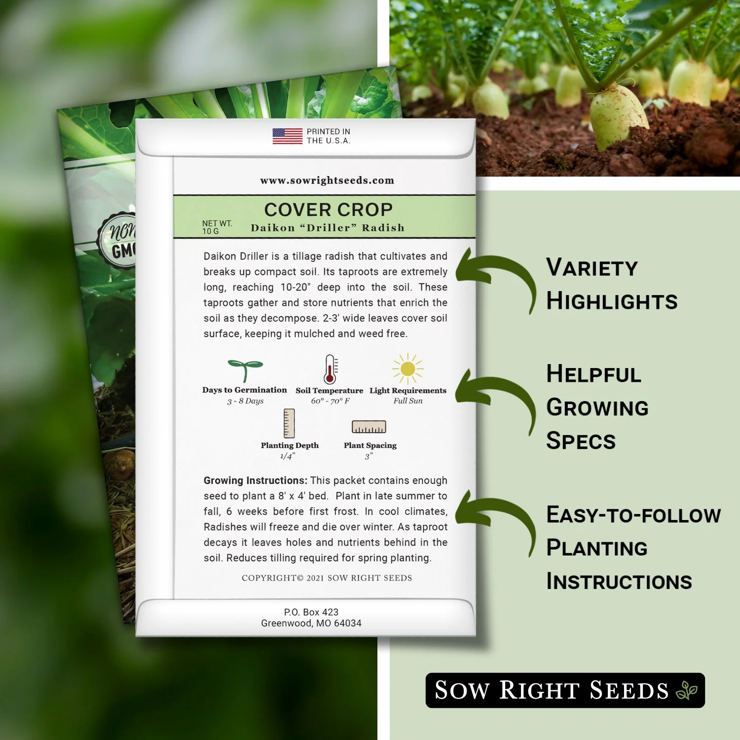 Daikon Driller Radish Cover Crop