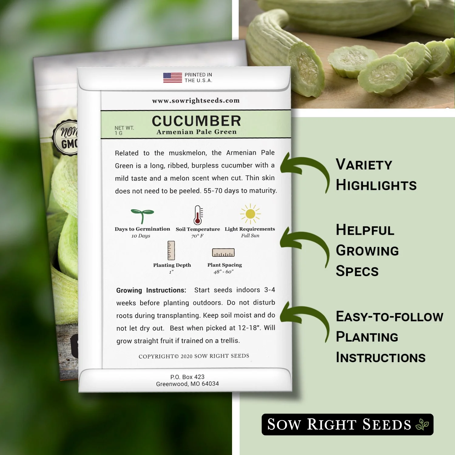 Armenian Pale Green Cucumber Seeds