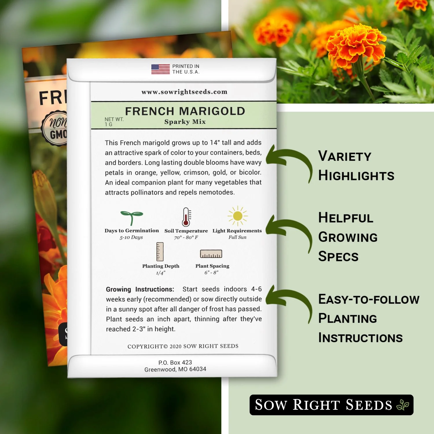 Sparky Mix Marigold Seeds