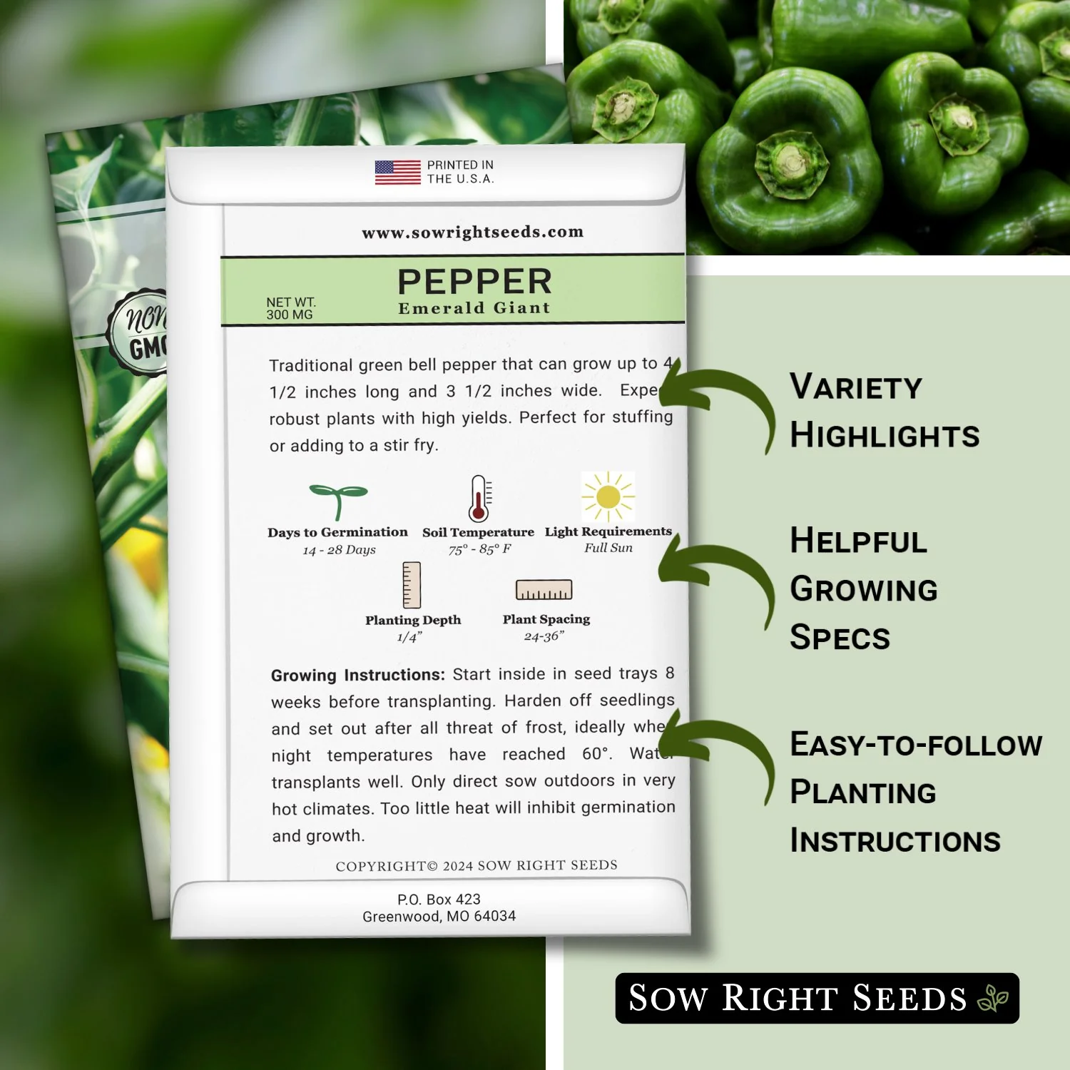 Emerald Giant Pepper Seeds