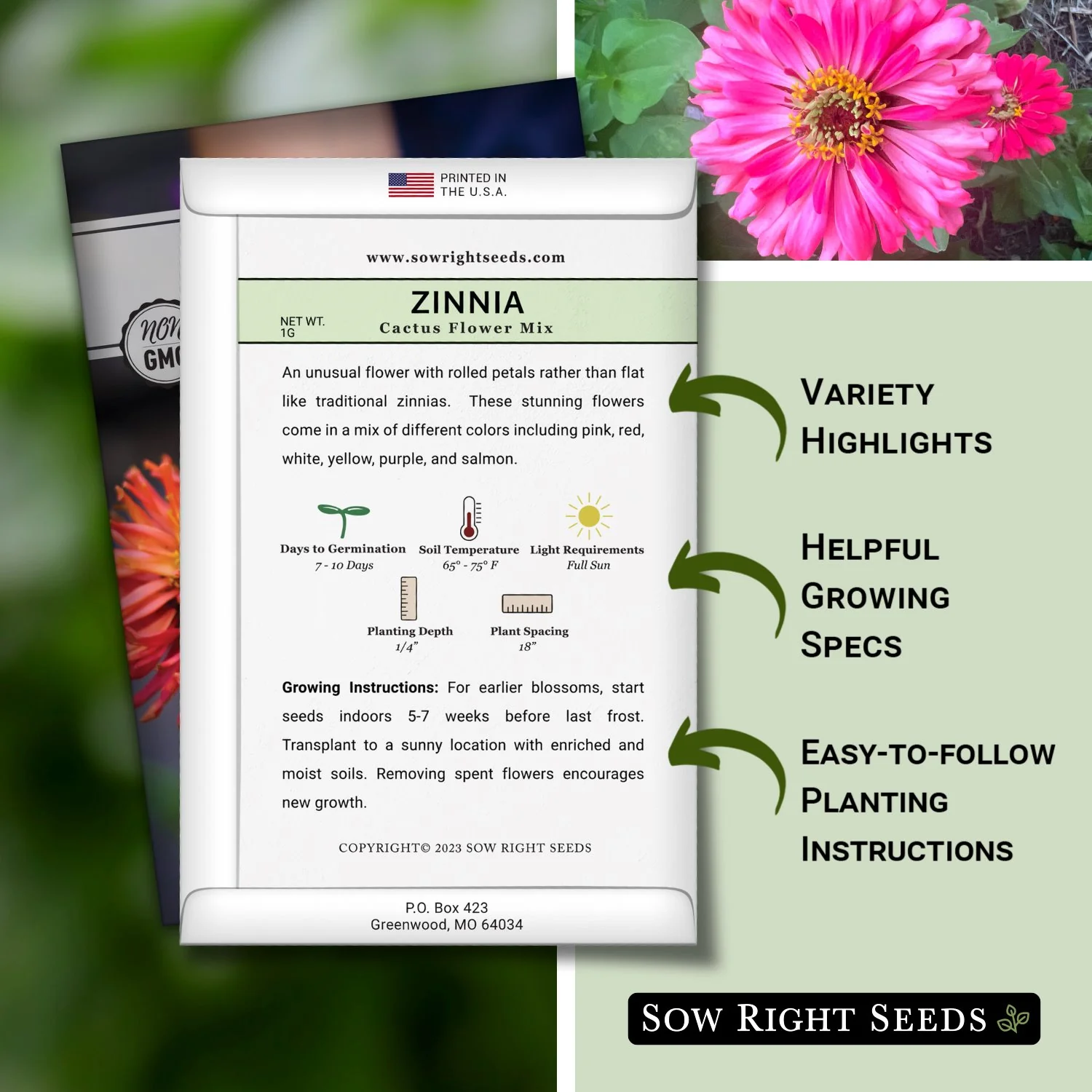 Cactus Flower Mix Zinnia