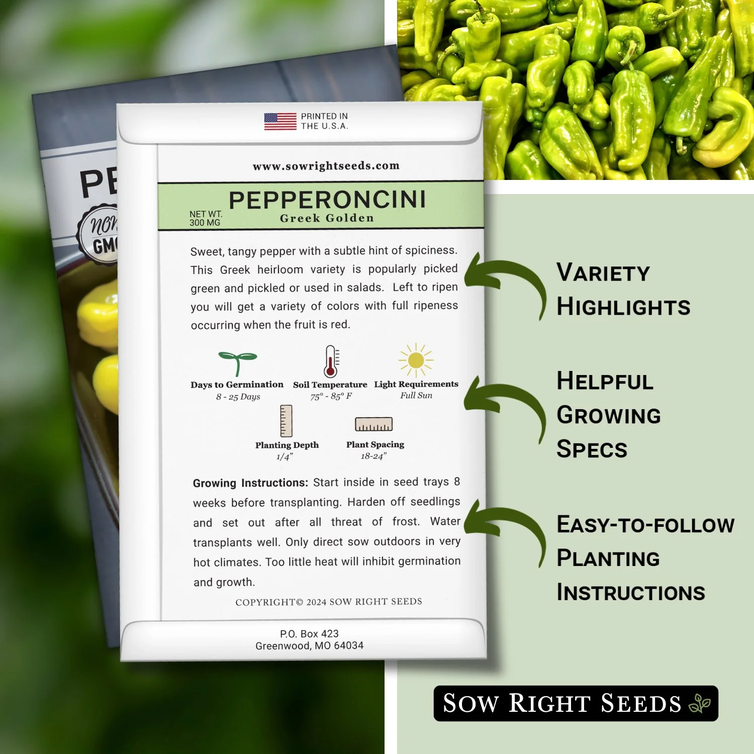 Greek Golden Pepperoncini Seeds