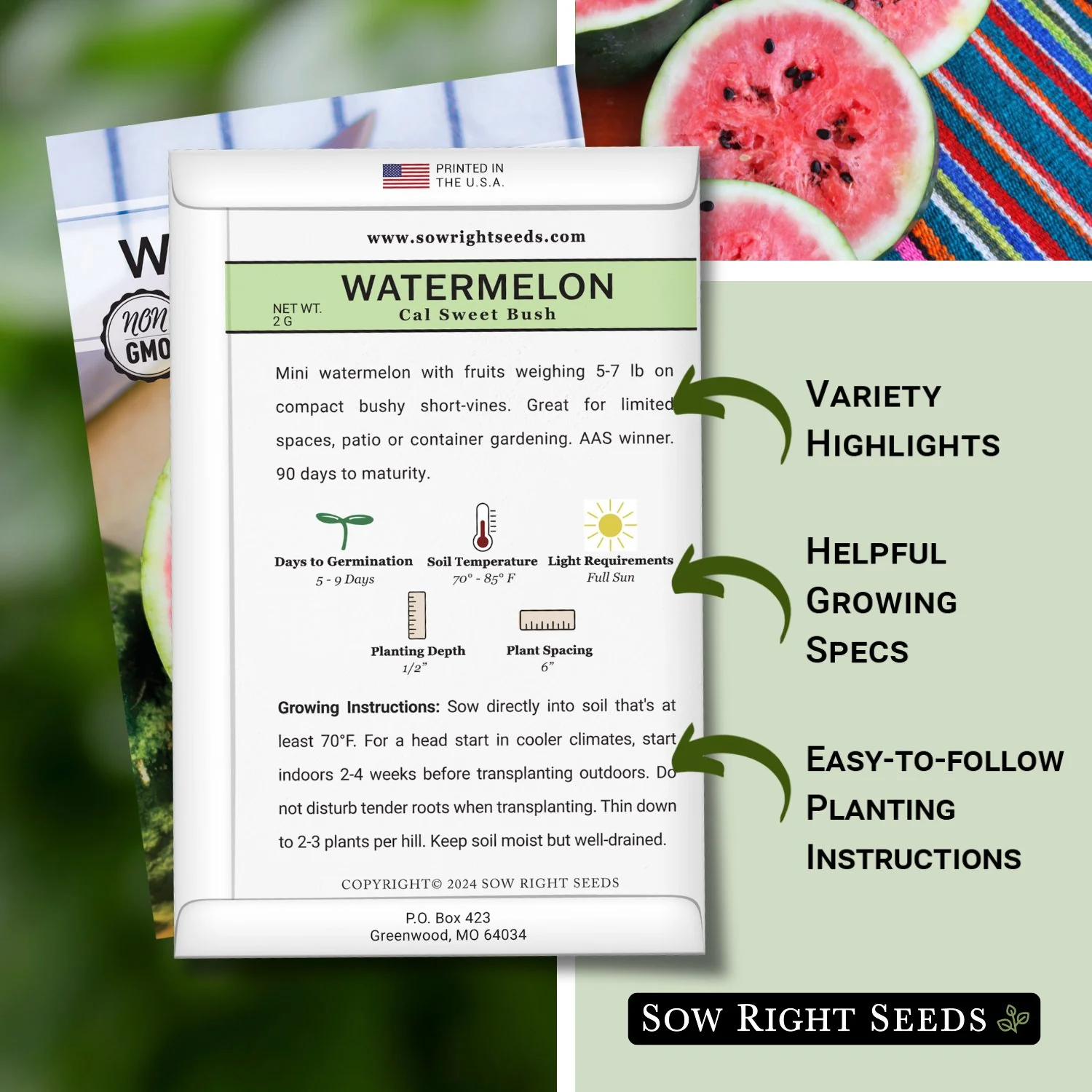 Cal Sweet Bush Watermelon Seeds