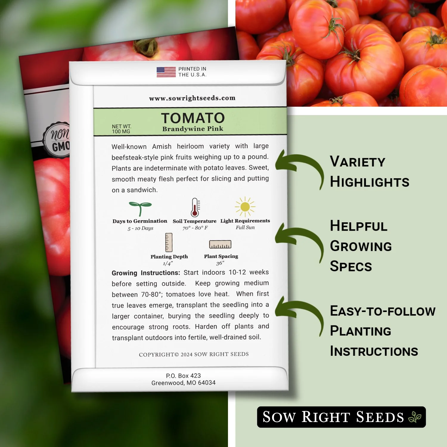 Brandywine Pink Tomato Seeds