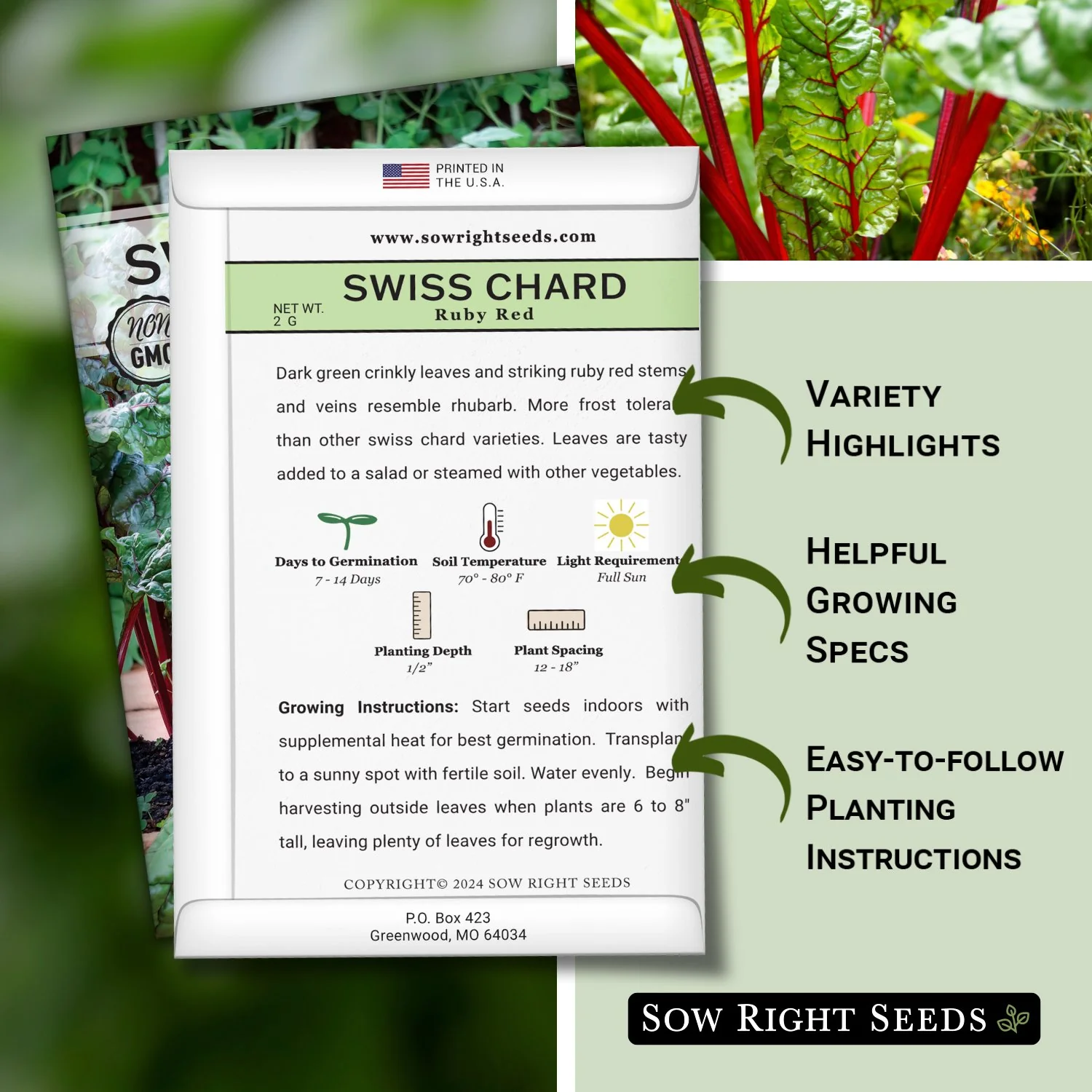 Ruby Red Swiss Chard Seeds