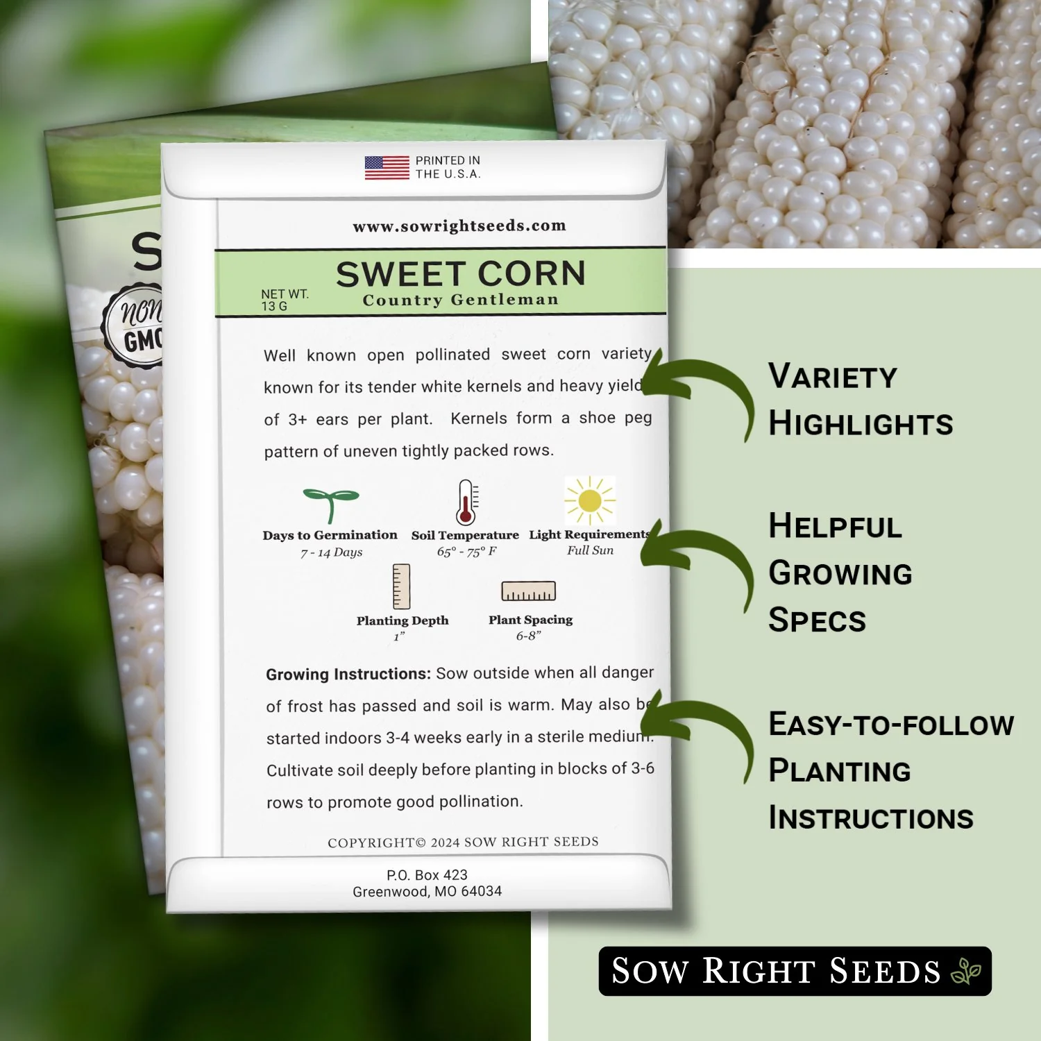 Country Gentleman Sweet Corn Seeds