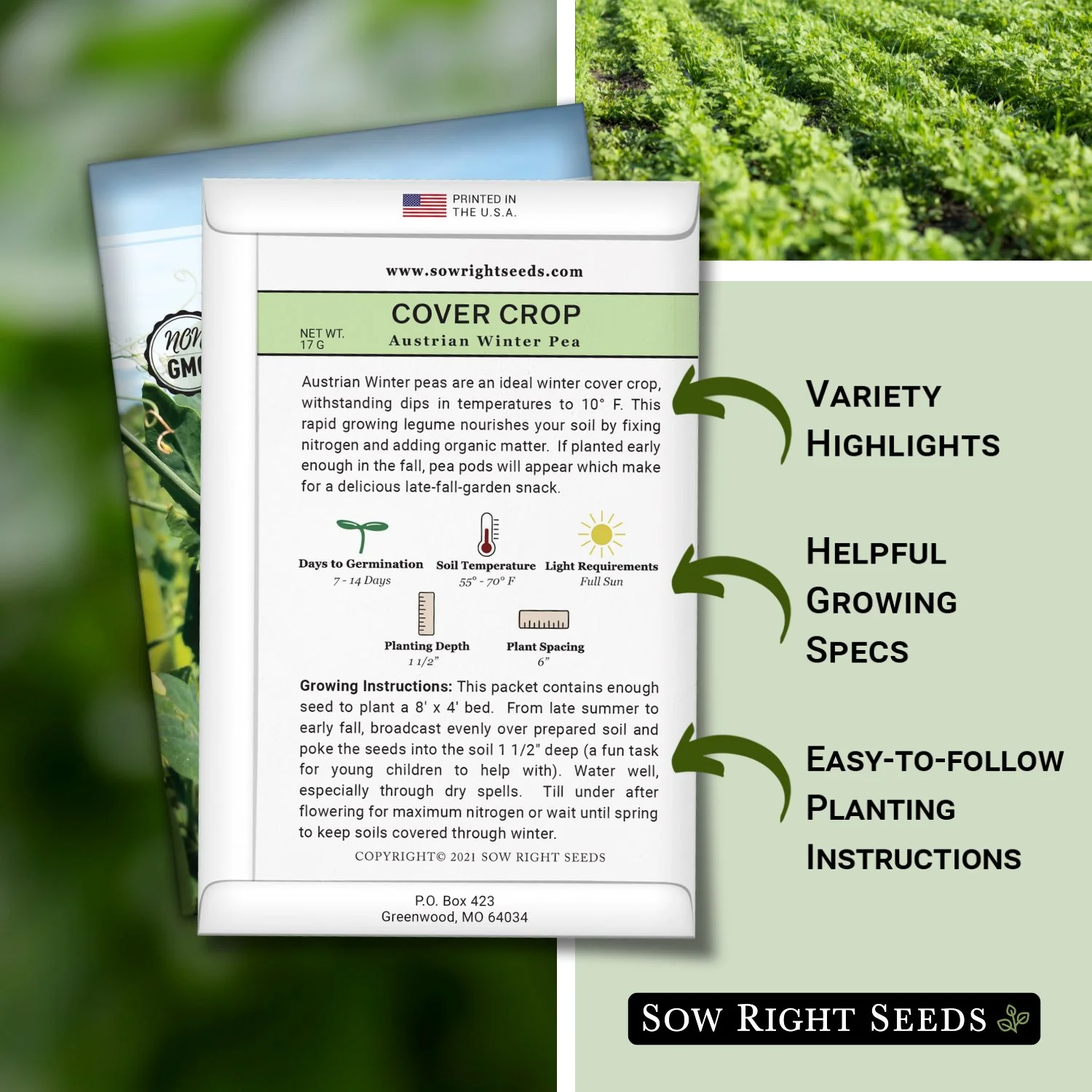 Austrian Winter Pea Cover Crop