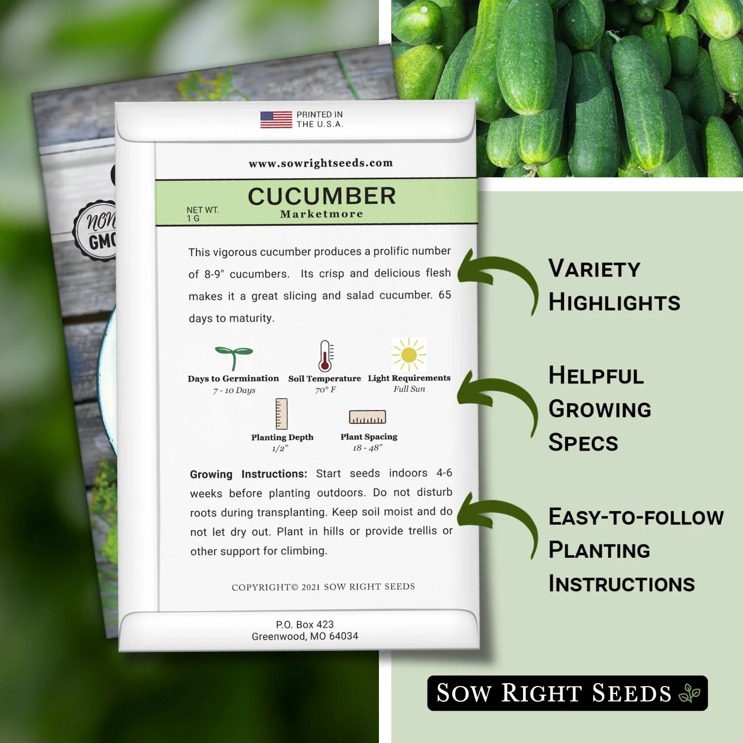 Marketmore Cucumber Seeds
