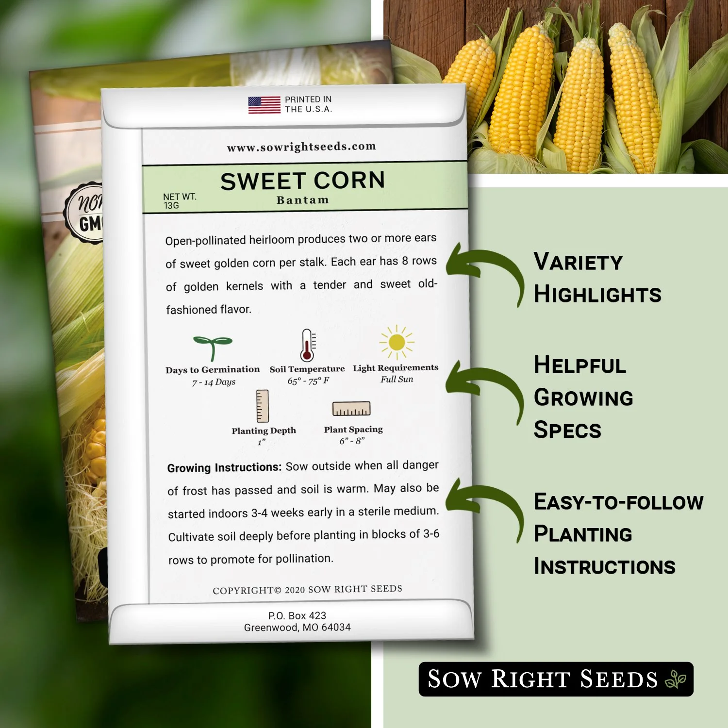 Bantam Sweet Corn Seeds