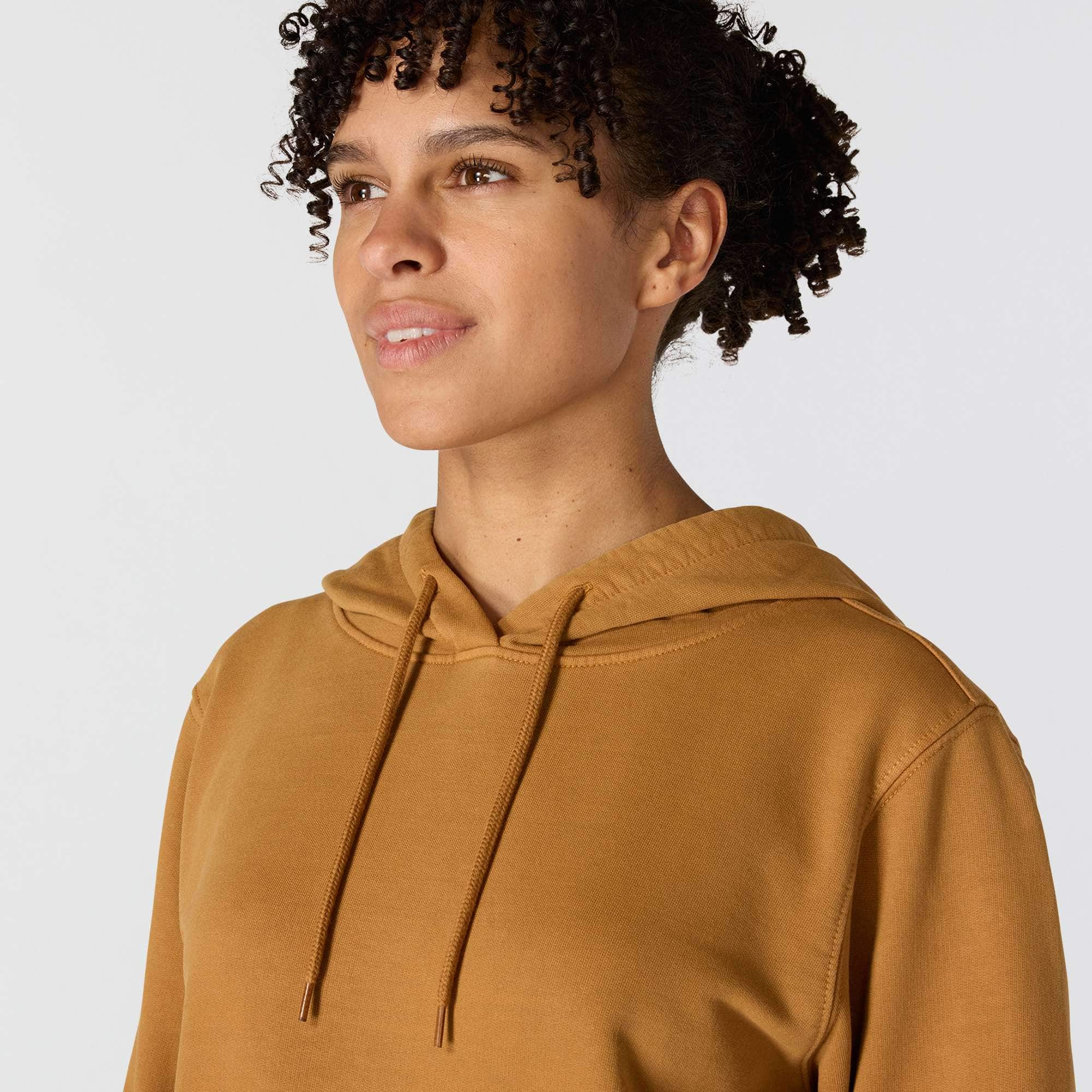 Women's Relaxed Fit Midweight Garment Dye French Terry Hooded Sweatshirt