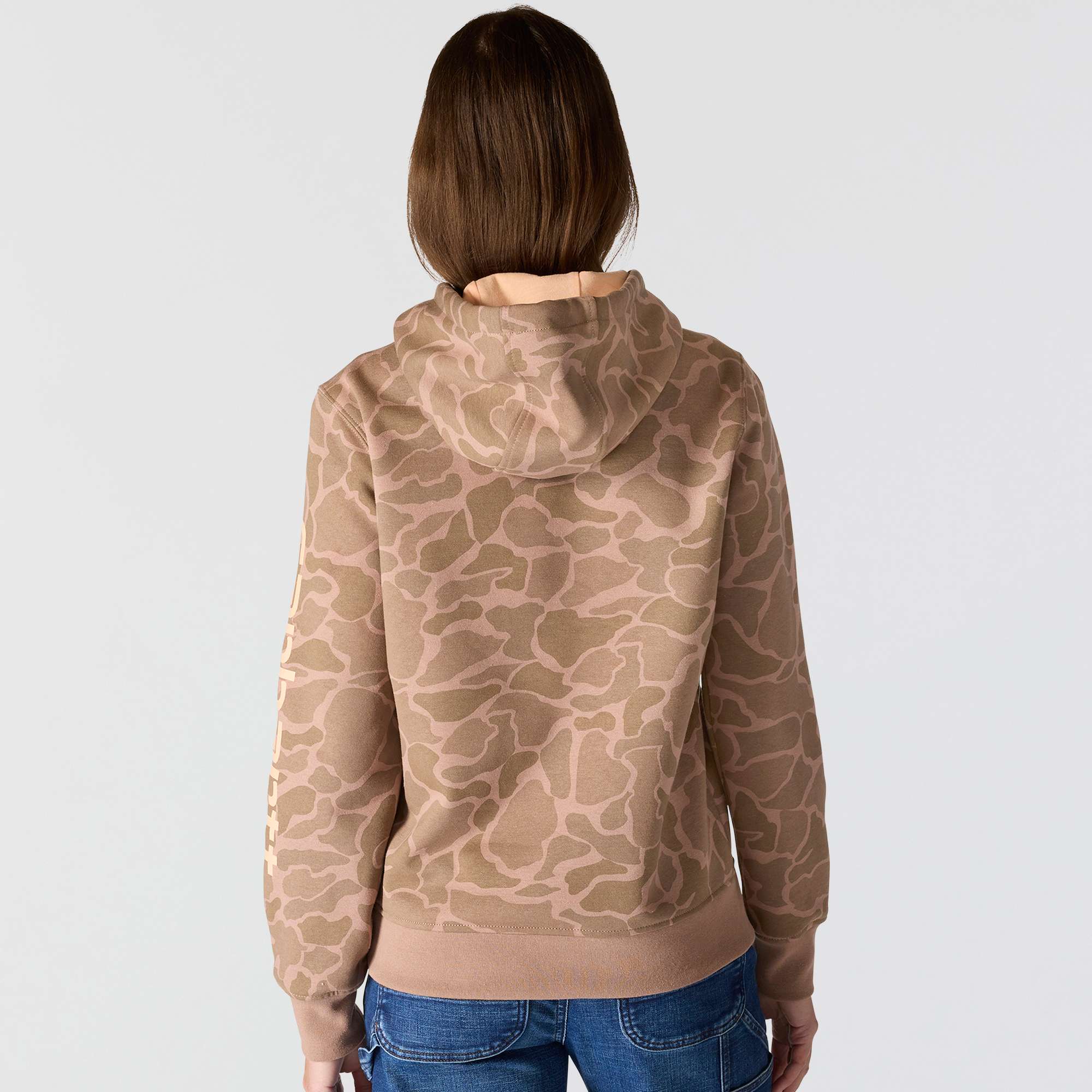 Women's Relaxed Fit Midweight Logo Sleeve Graphic Printed Sweatshirt