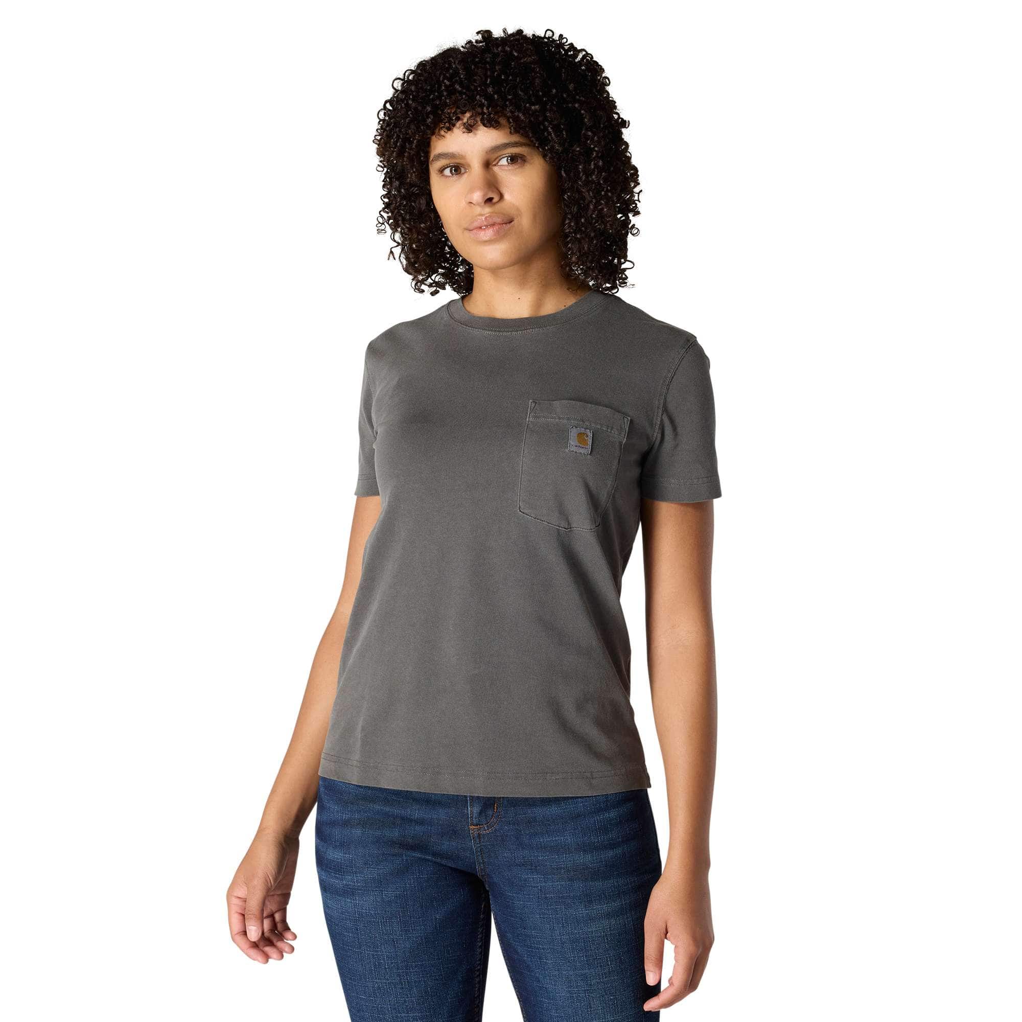 Women's Re-Engineered Relaxed Fit Midweight Short-Sleeve Garment Dye Pocket T-Shirt