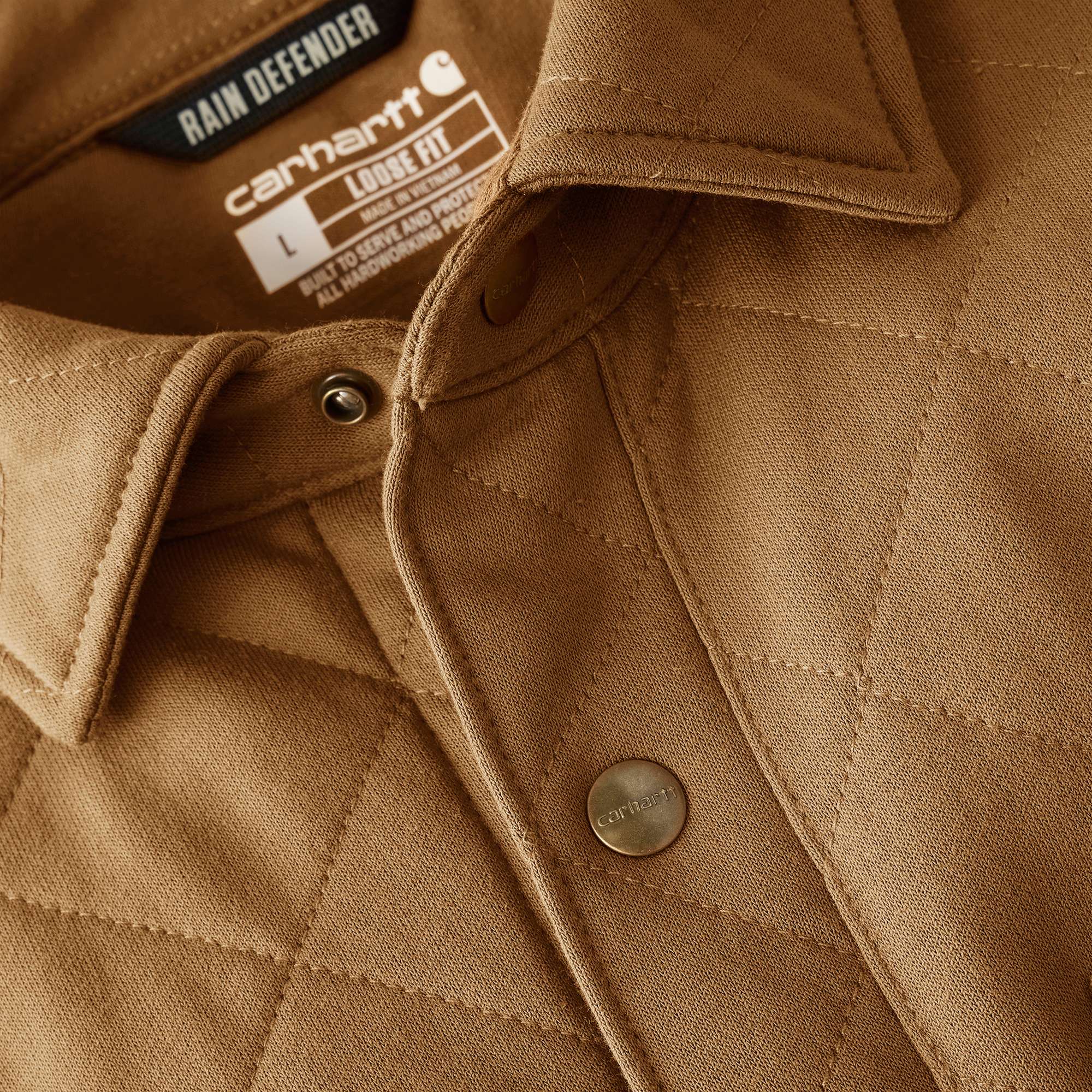 Rain Defender® Loose Fit Heavyweight Quilted Snap Front Shirt Jac