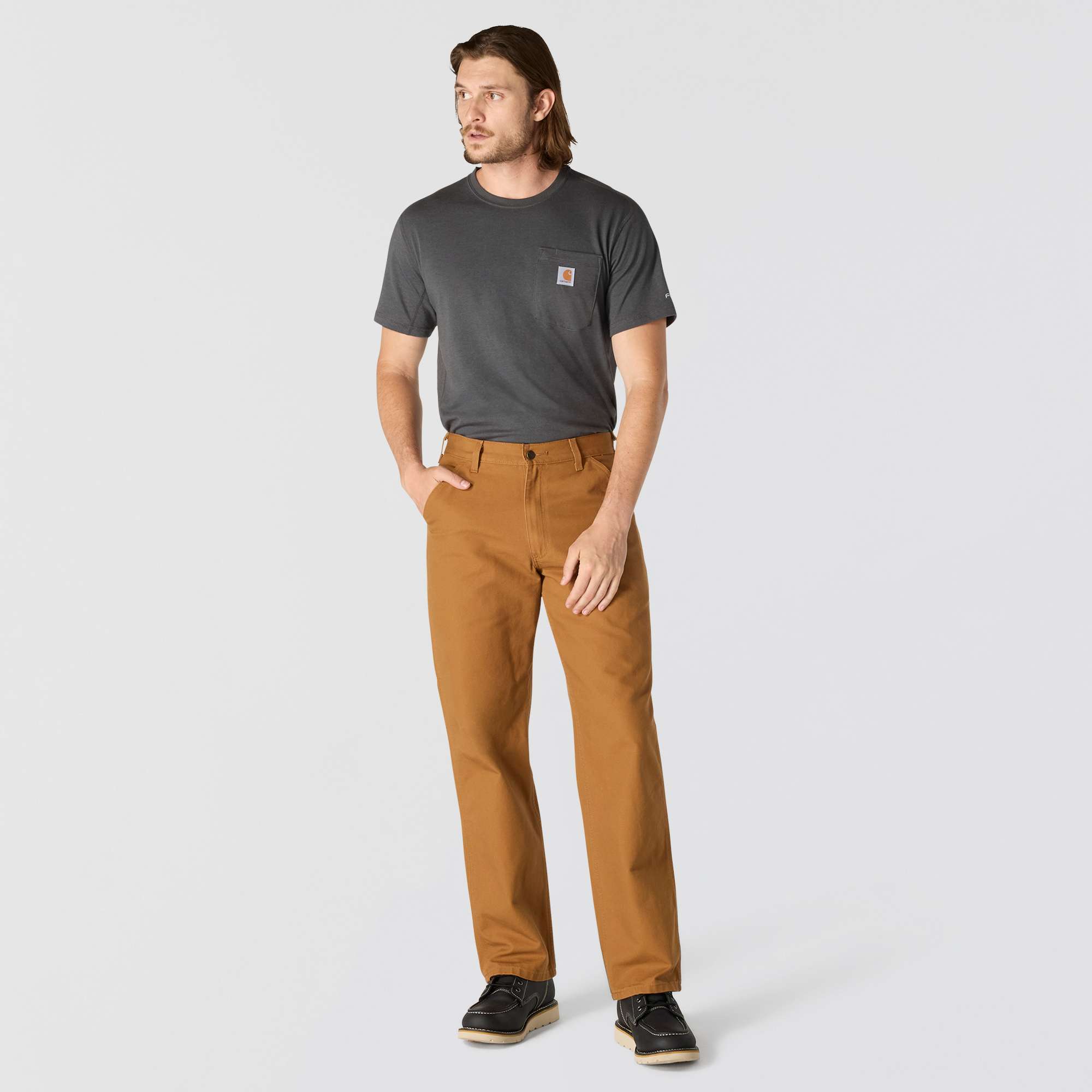 Loose Straight Washed Duck Dungaree