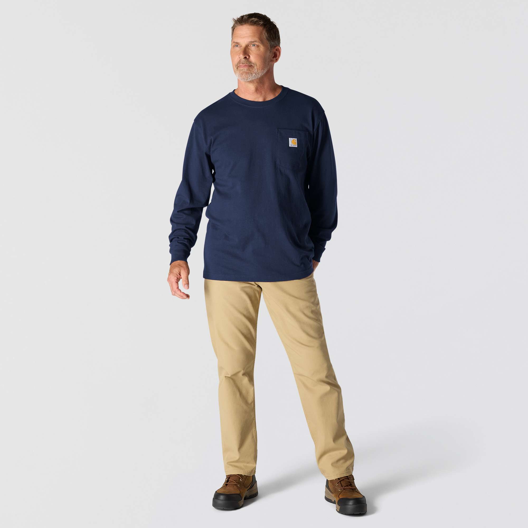 Loose Fit Heavyweight Long-Sleeve Pocket T-Shirt