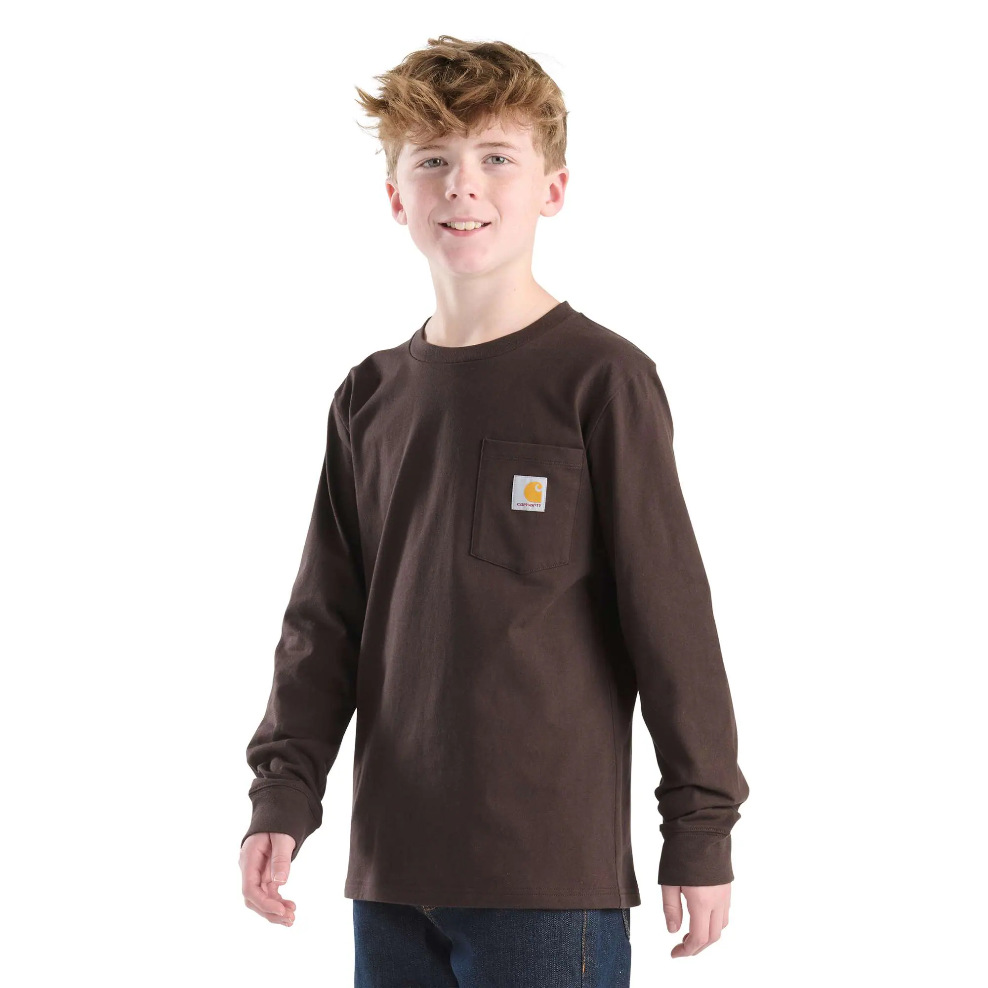 Boys' Long Sleeve Dog "C" Pocket T-Shirt (Child/Youth)