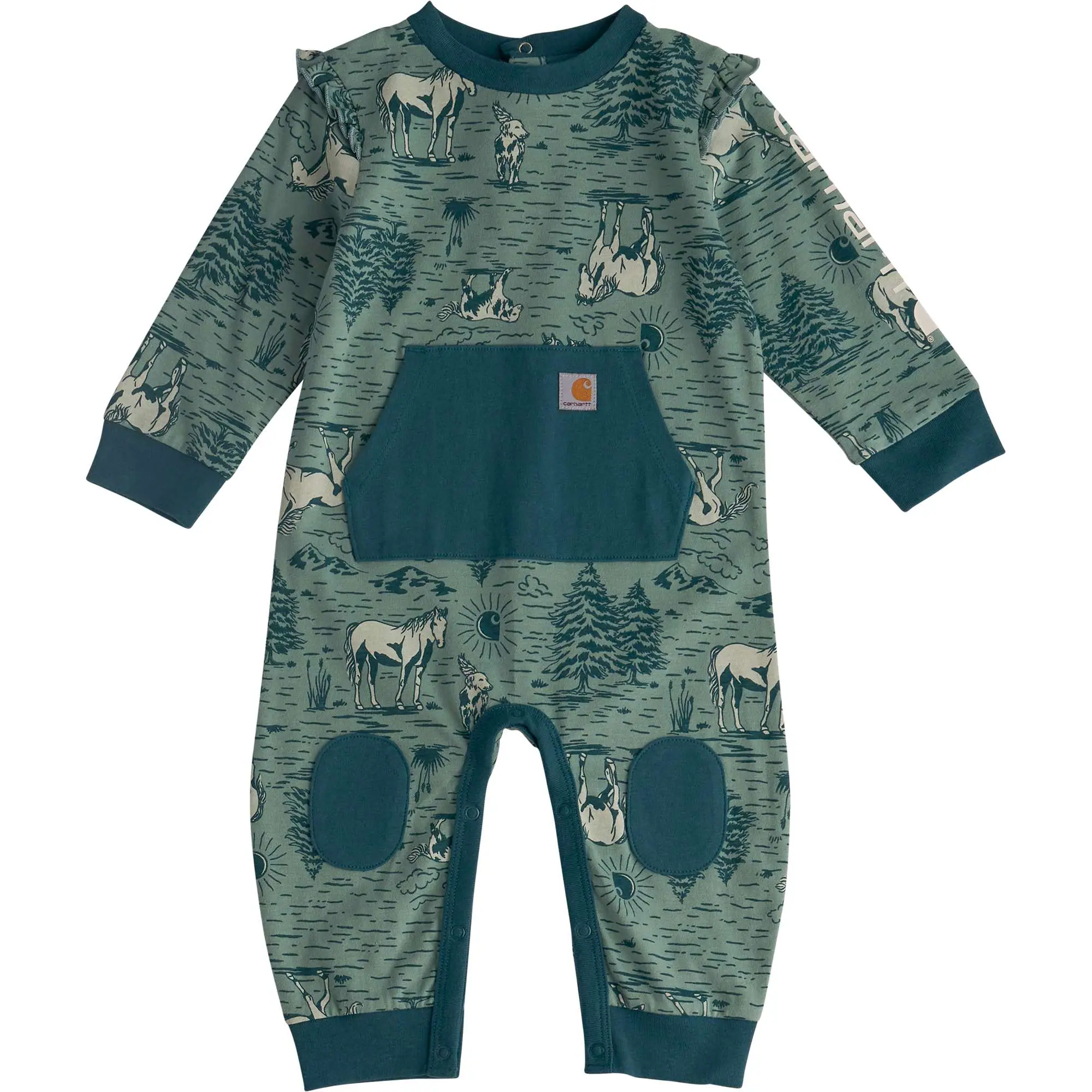 Girls' Long Sleeve Printed Coverall (Baby)