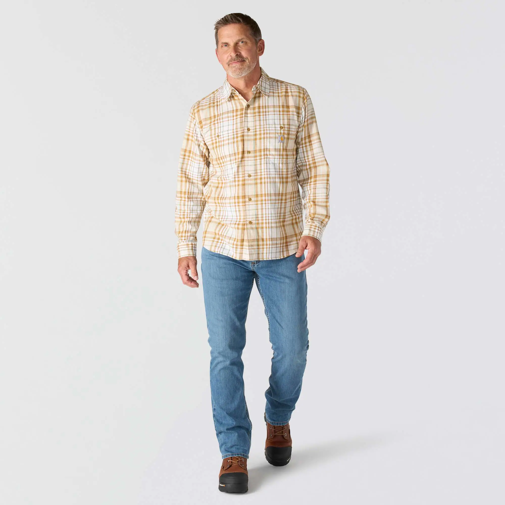 Rugged Flex™ Relaxed Fit Lightweight Long-Sleeve Plaid Shirt