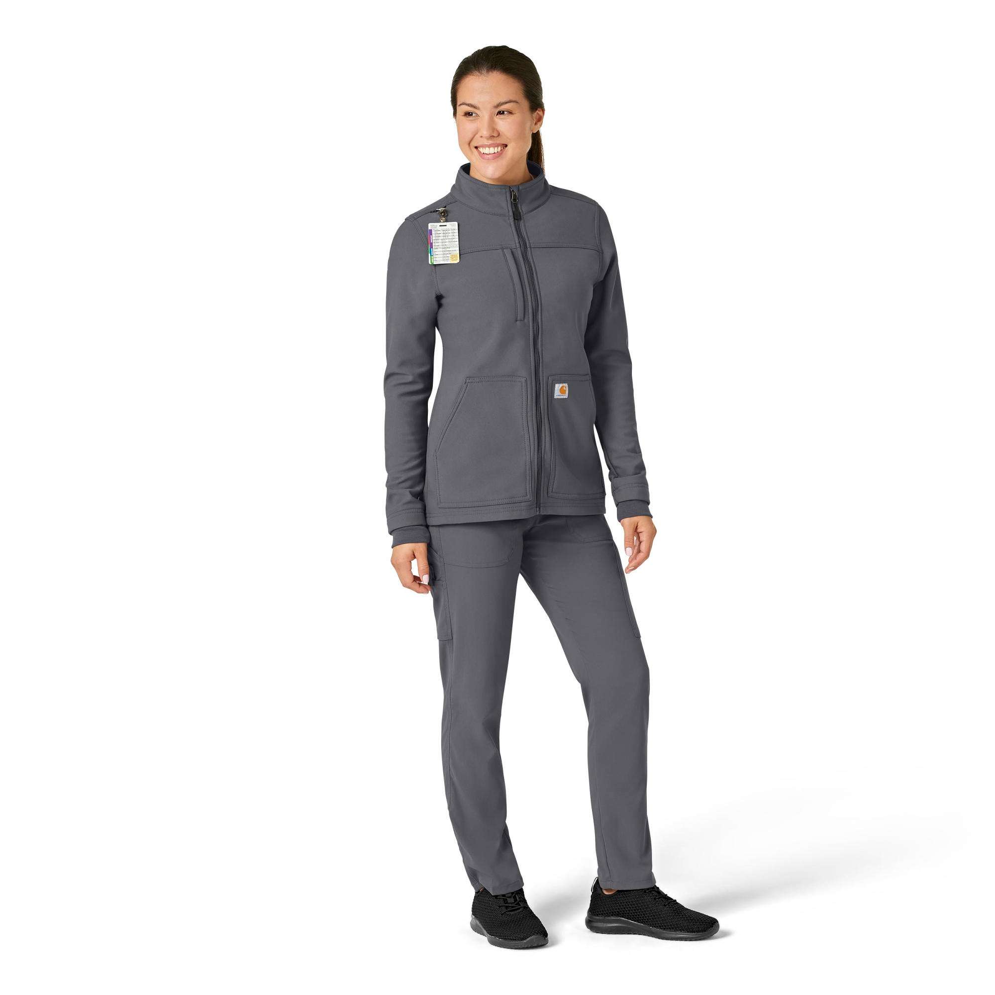 Women's Rugged Flex® Peak Bonded Fleece Scrub Jacket