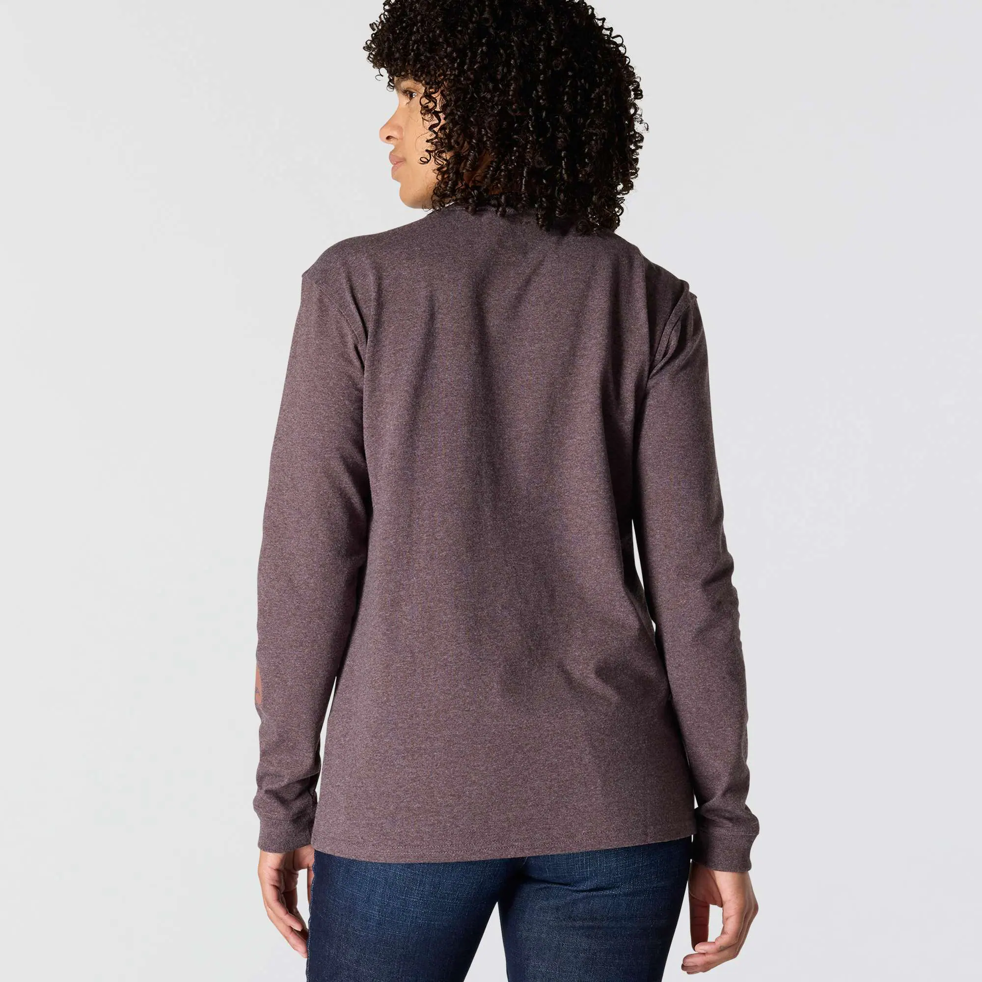 Women's Loose Fit Heavyweight Long-Sleeve Logo Sleeve Graphic T-Shirt