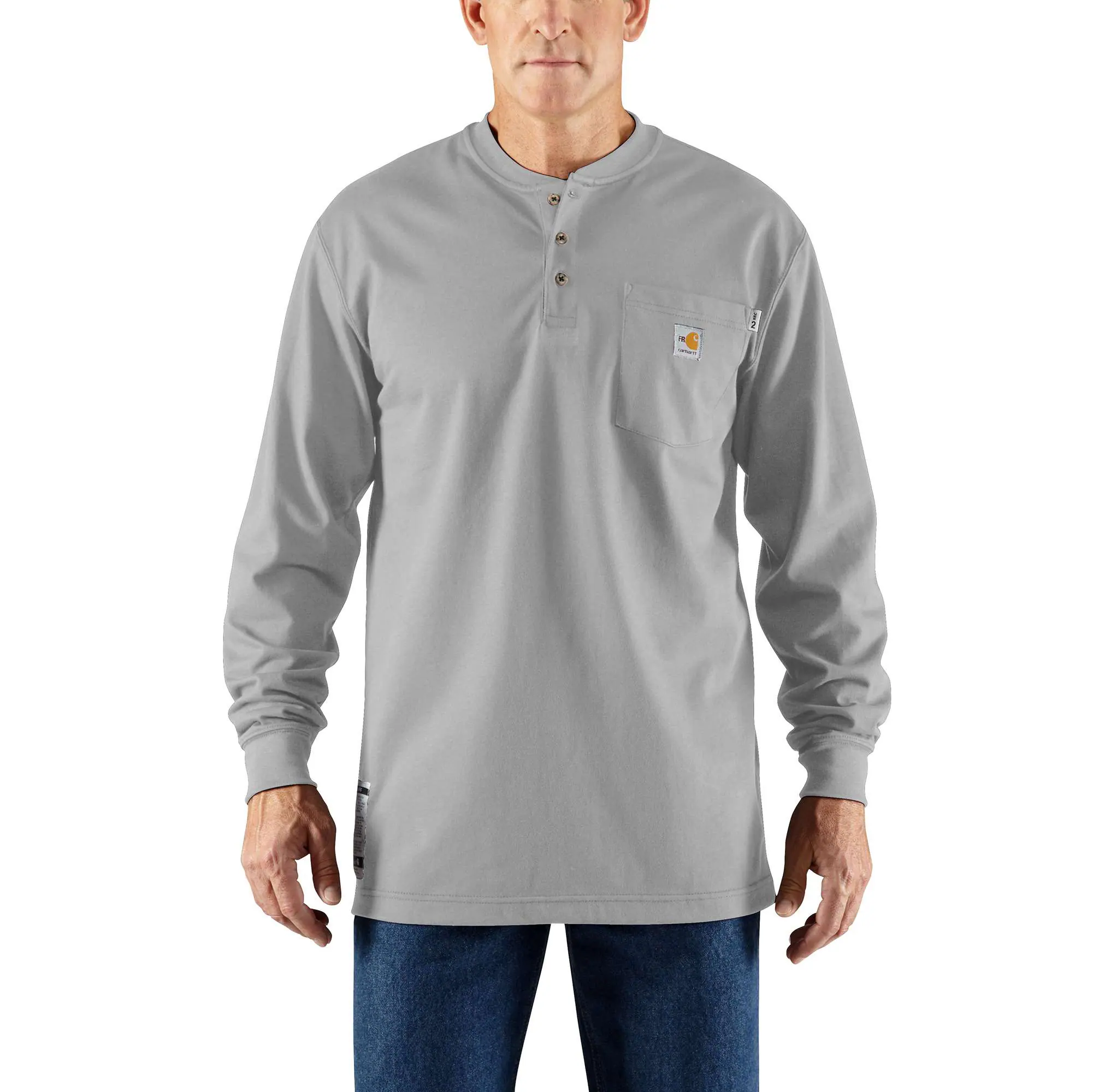 Flame-Resistant Carhartt Force® Cotton Long-Sleeve Henley